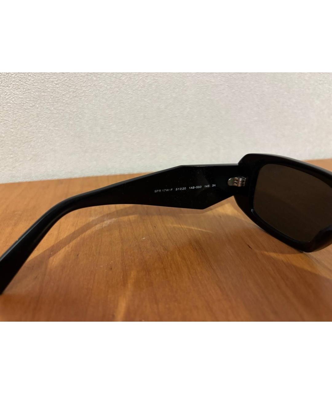 PRADA Черные пластиковые солнцезащитные очки, фото 4