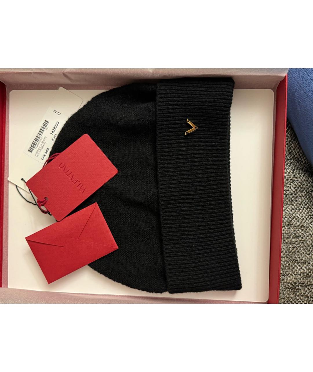 VALENTINO Черная шерстяная шапка, фото 2