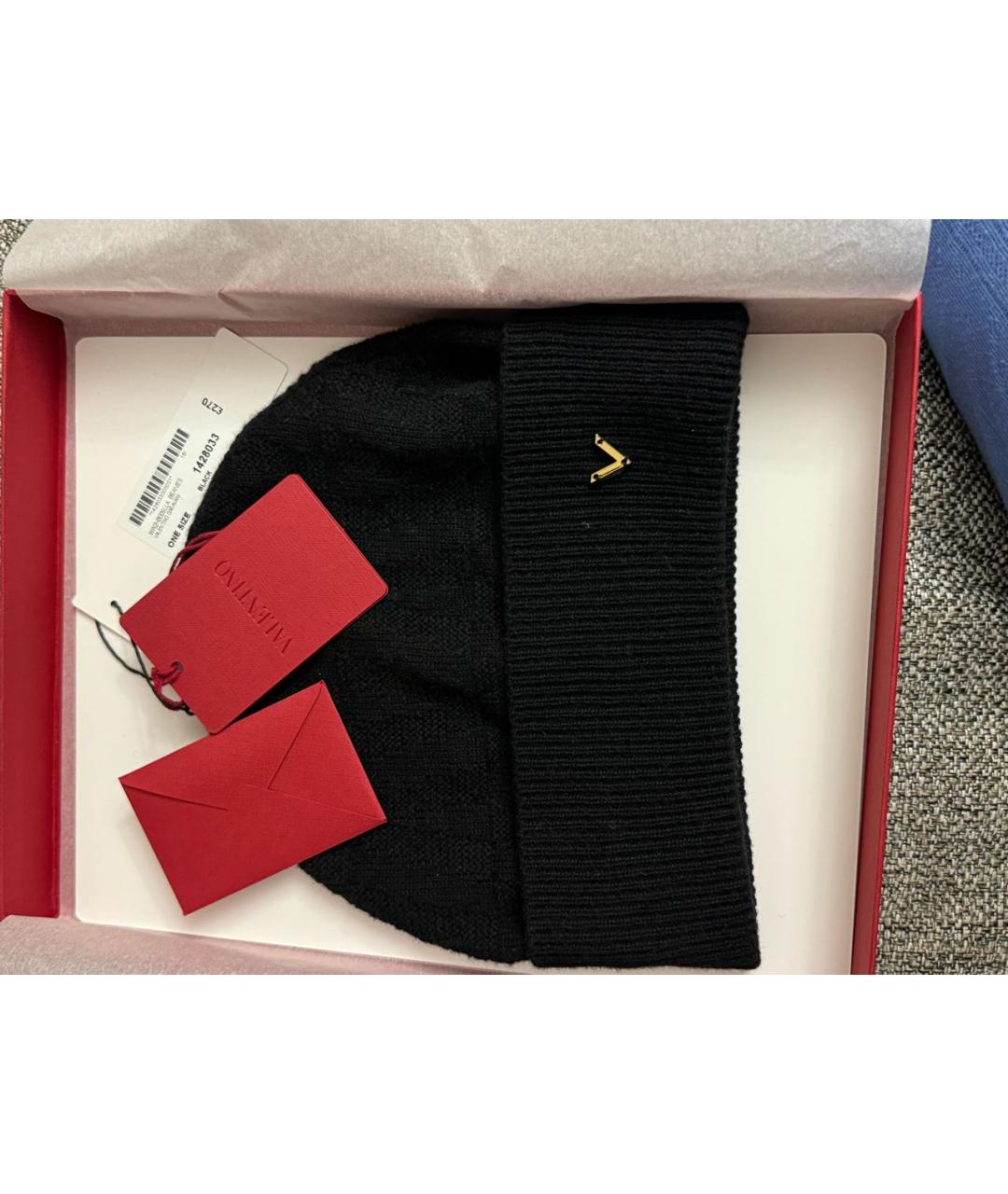 VALENTINO Черная шерстяная шапка, фото 3