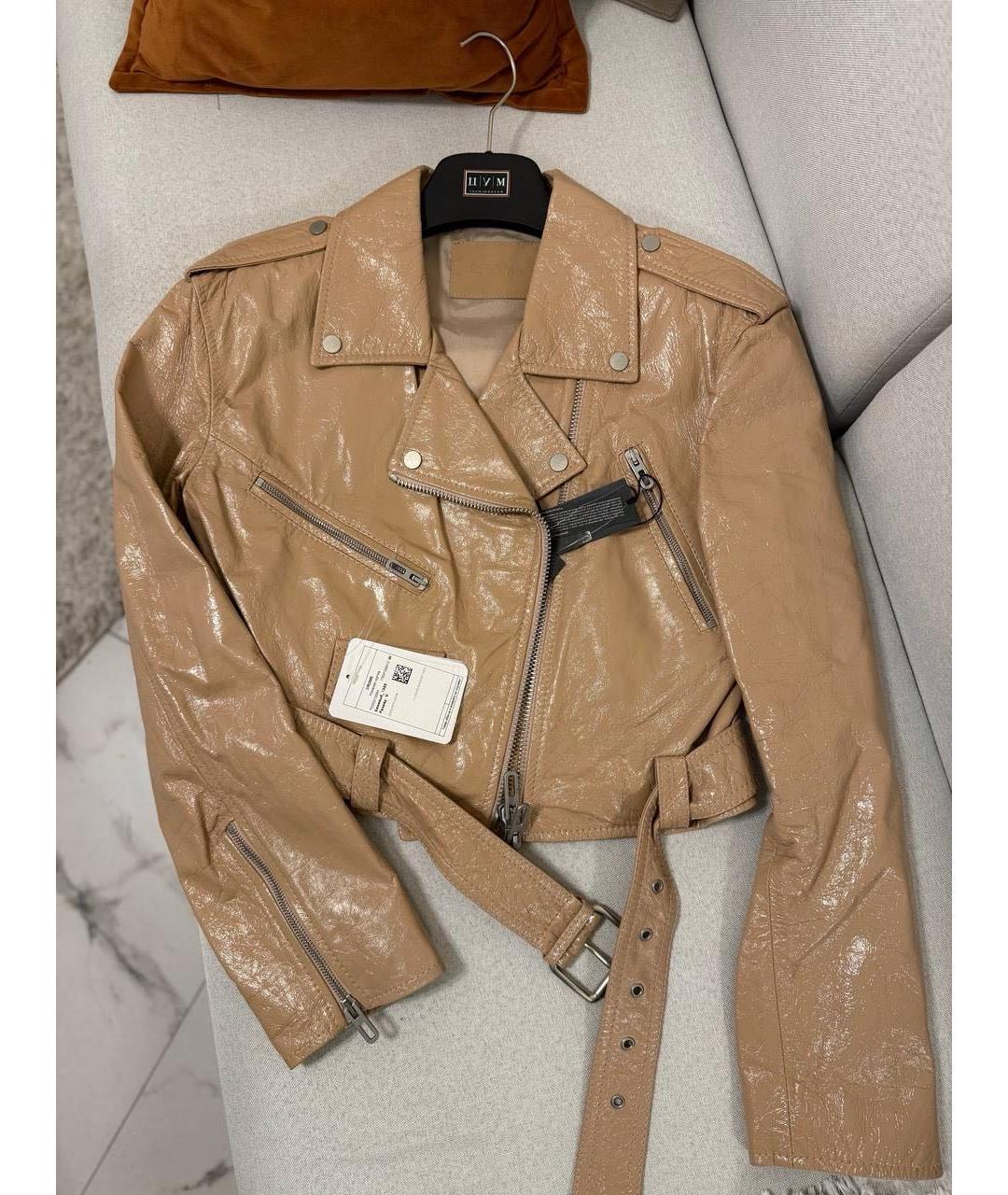 DROME Бежевая кожаная куртка, фото 8