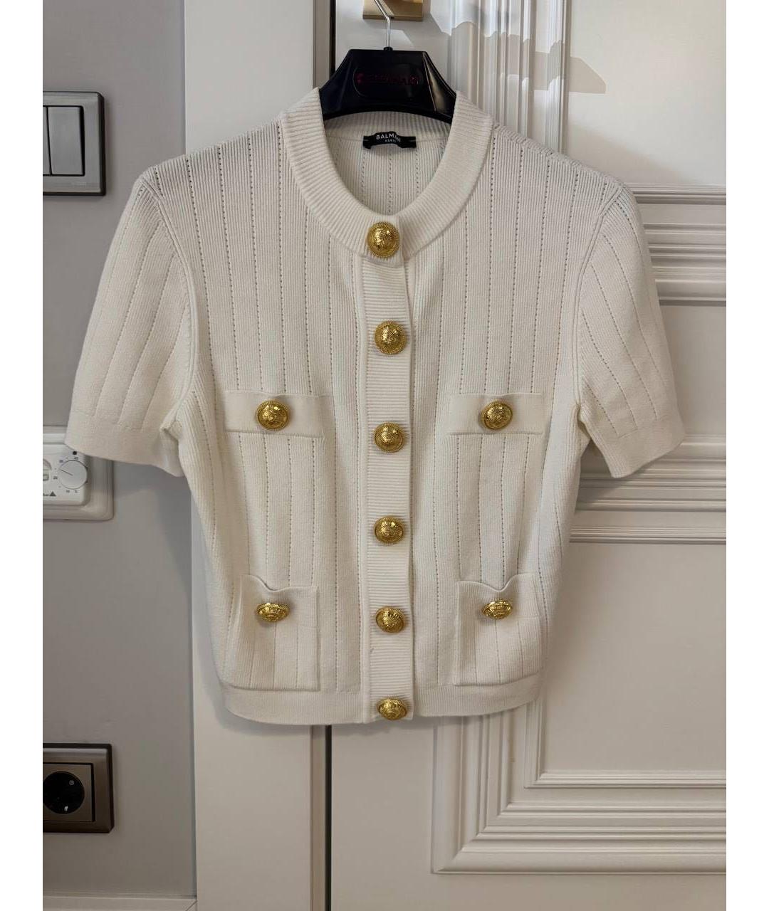 BALMAIN Белый вискозный кардиган, фото 5