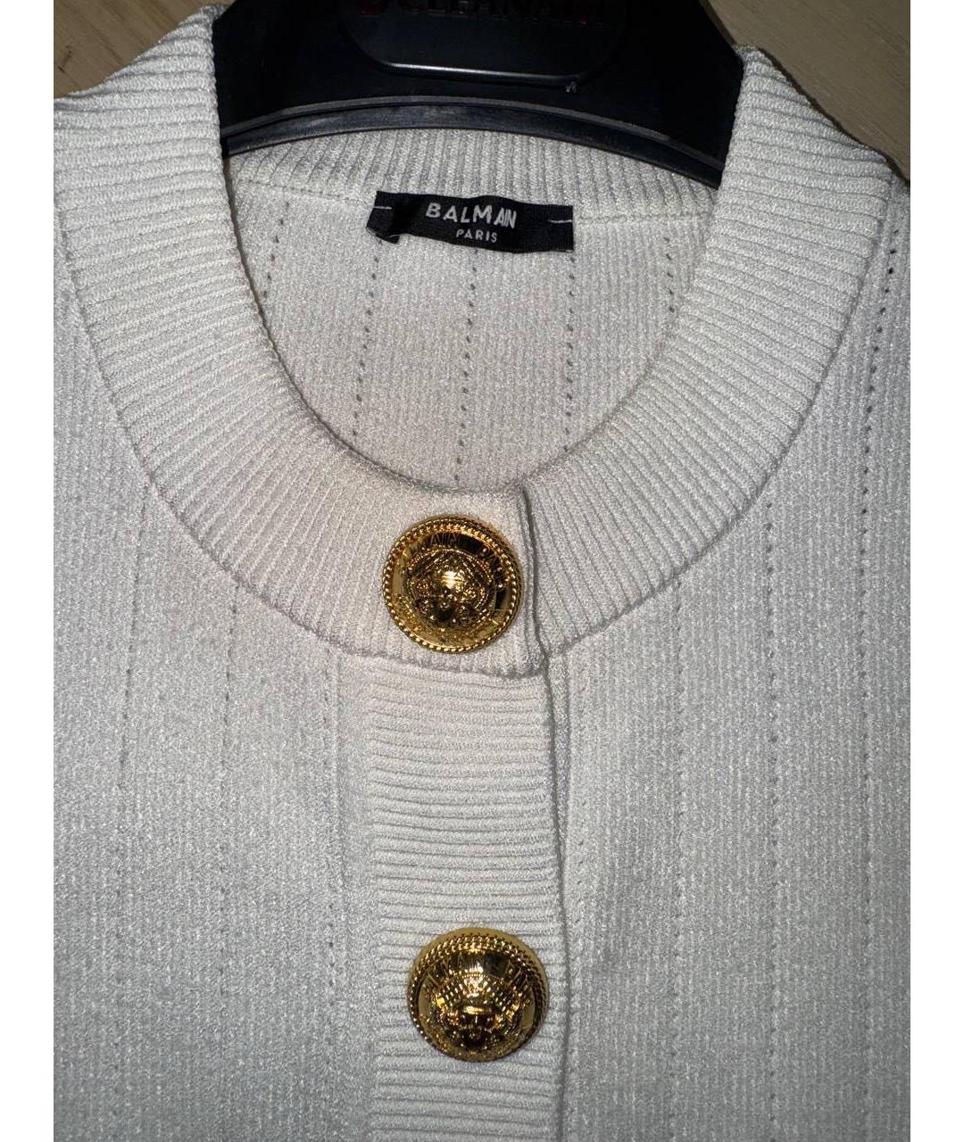 BALMAIN Белый вискозный кардиган, фото 4