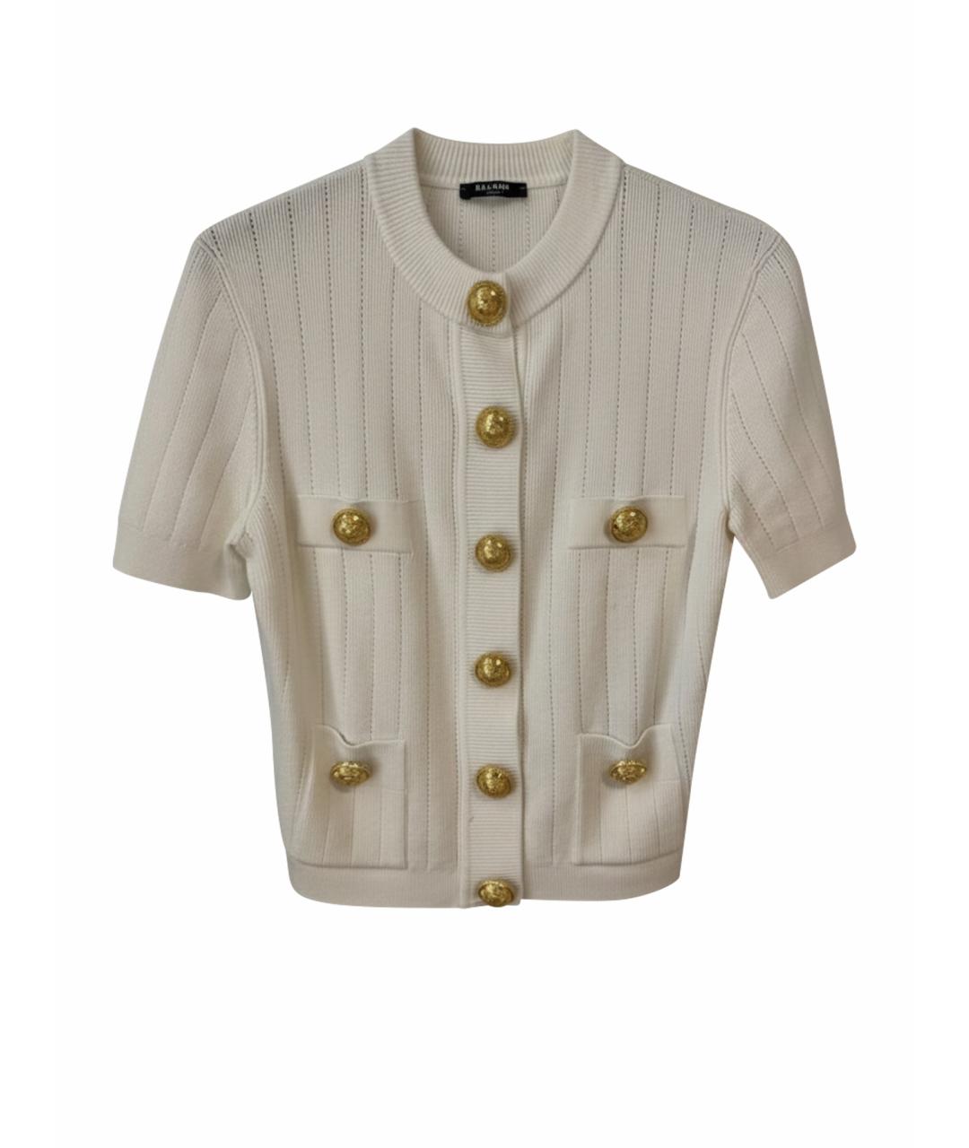 BALMAIN Белый вискозный кардиган, фото 1