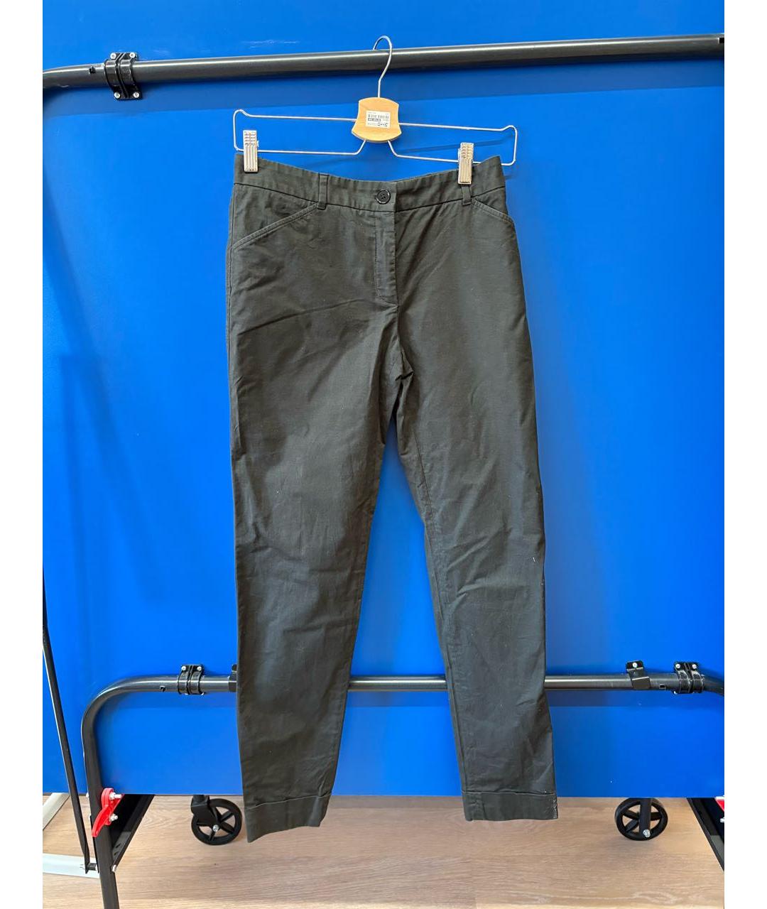 DOLCE&GABBANA Черные хлопковые прямые брюки, фото 4