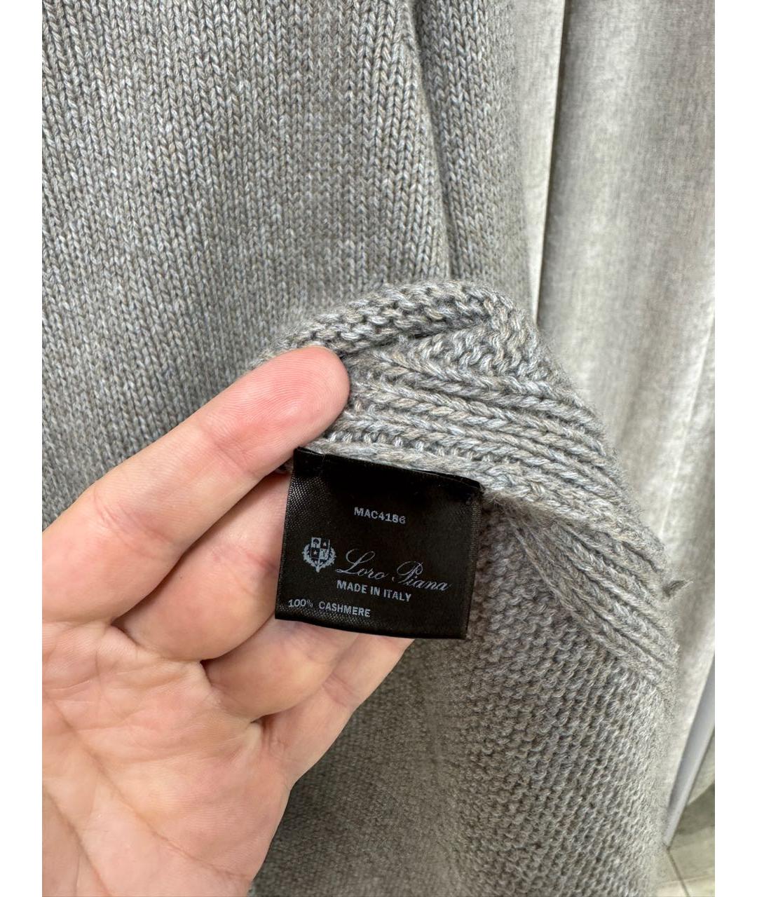 LORO PIANA Серый кашемировый джемпер / свитер, фото 4
