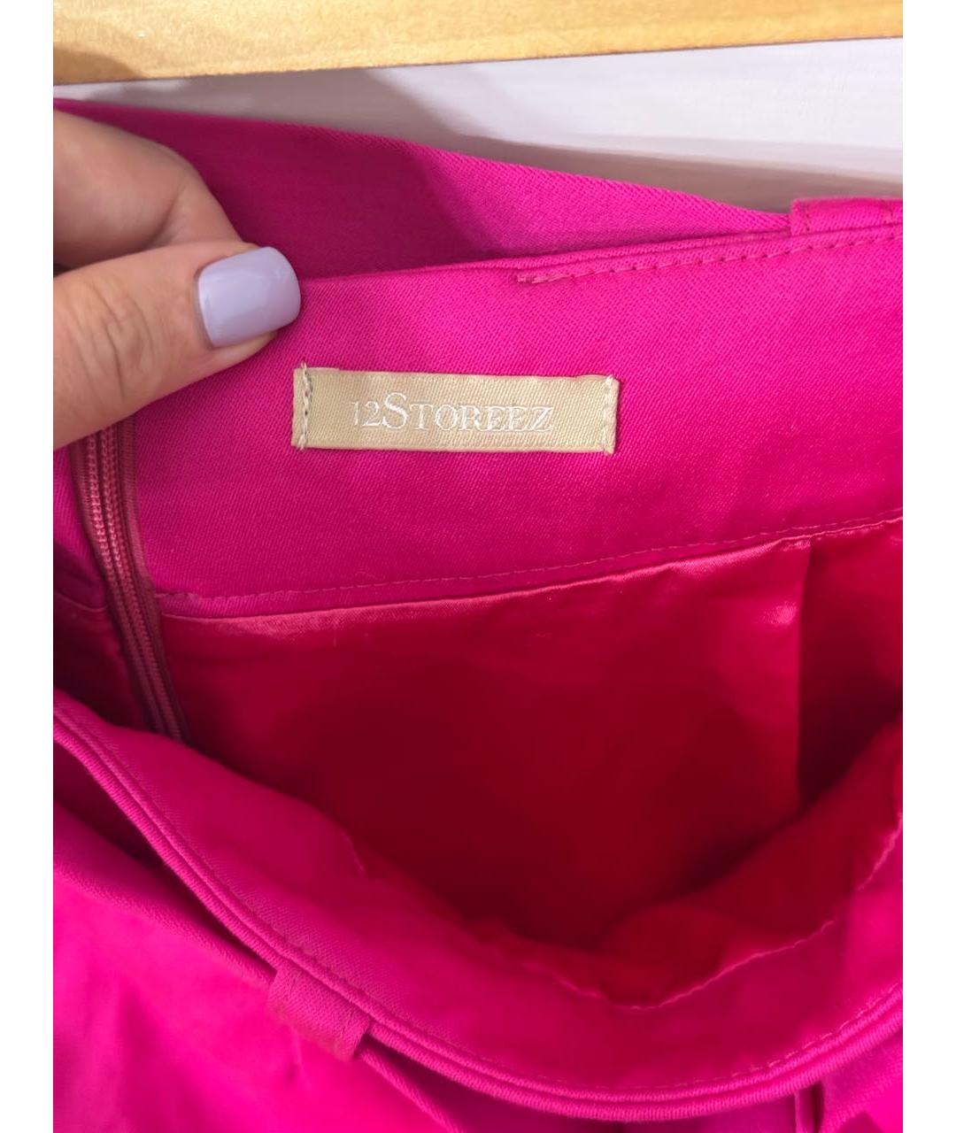 12 STOREEZ Фуксия шерстяная юбка мини, фото 3