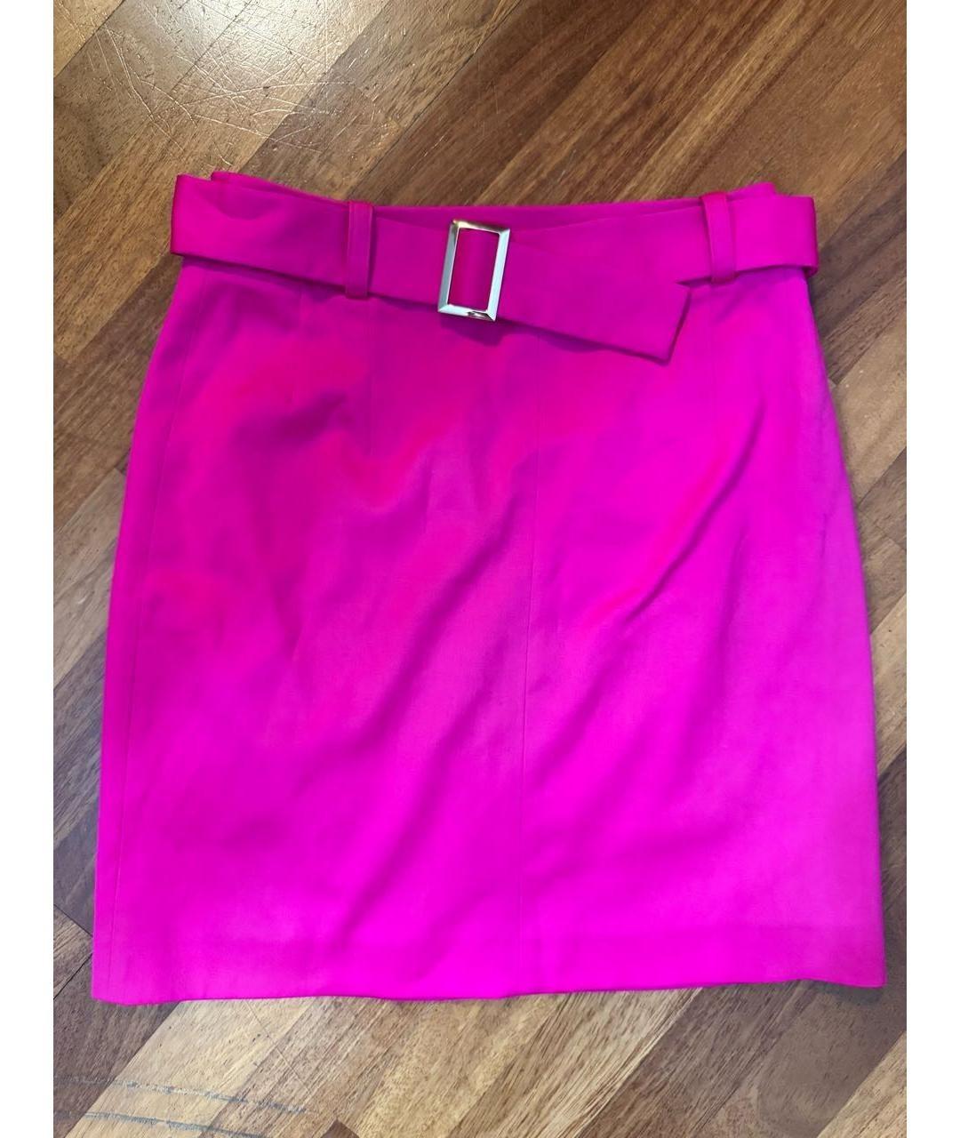 12 STOREEZ Фуксия шерстяная юбка мини, фото 6