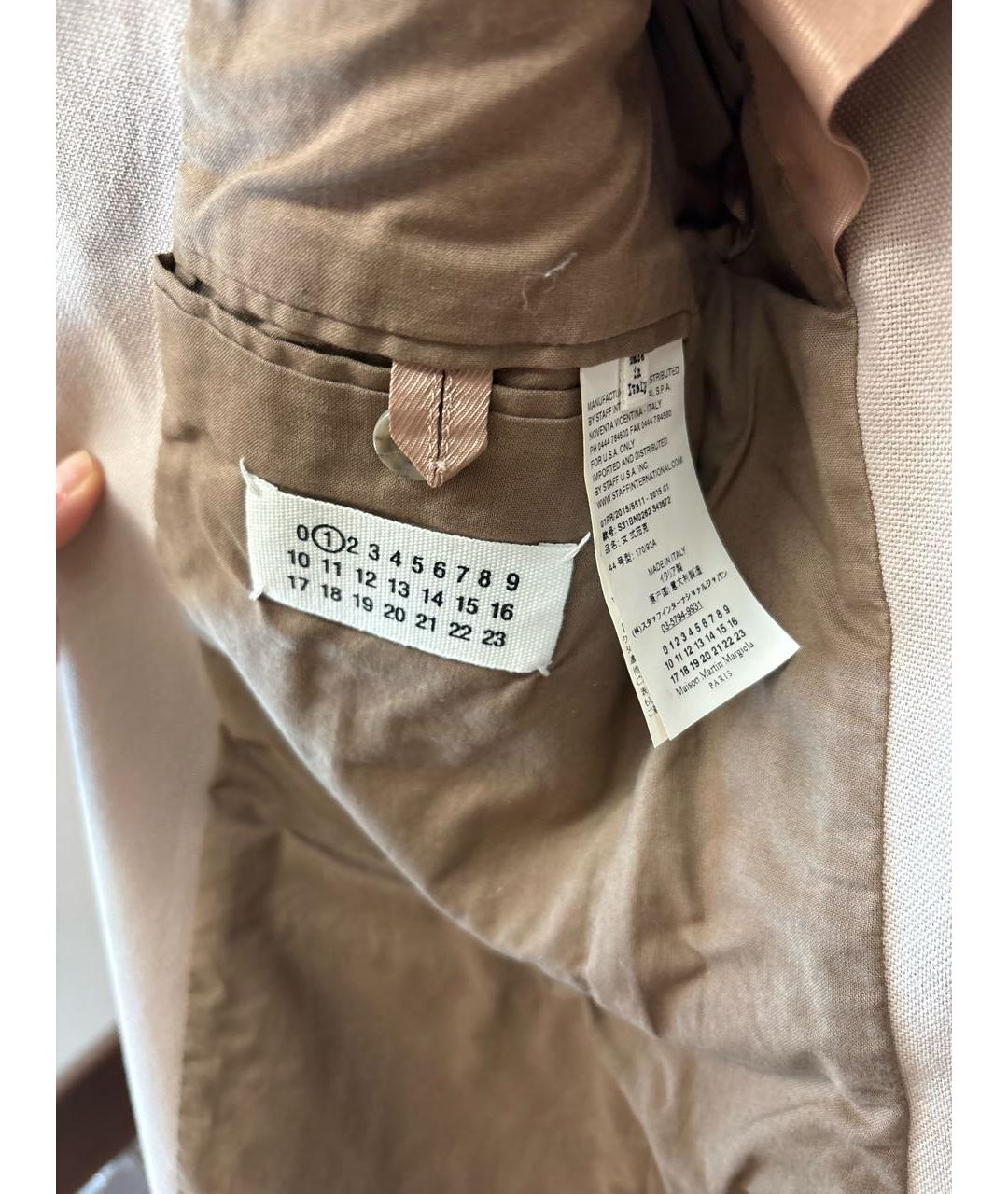 MM6 MAISON MARGIELA Бежевый хлопковый жакет/пиджак, фото 5