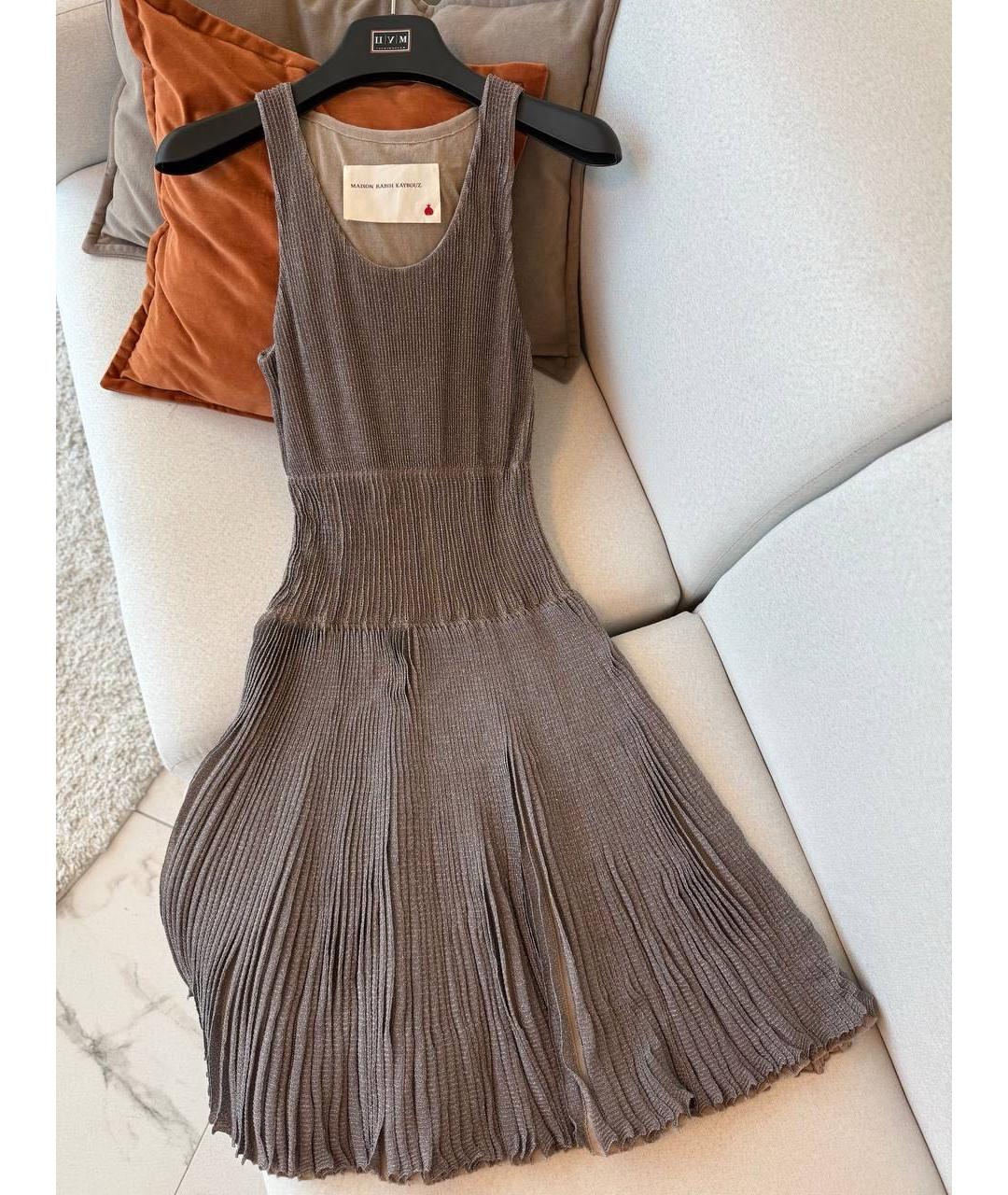 MAISON KITSUNE Коричневое хлопковое платье, фото 7