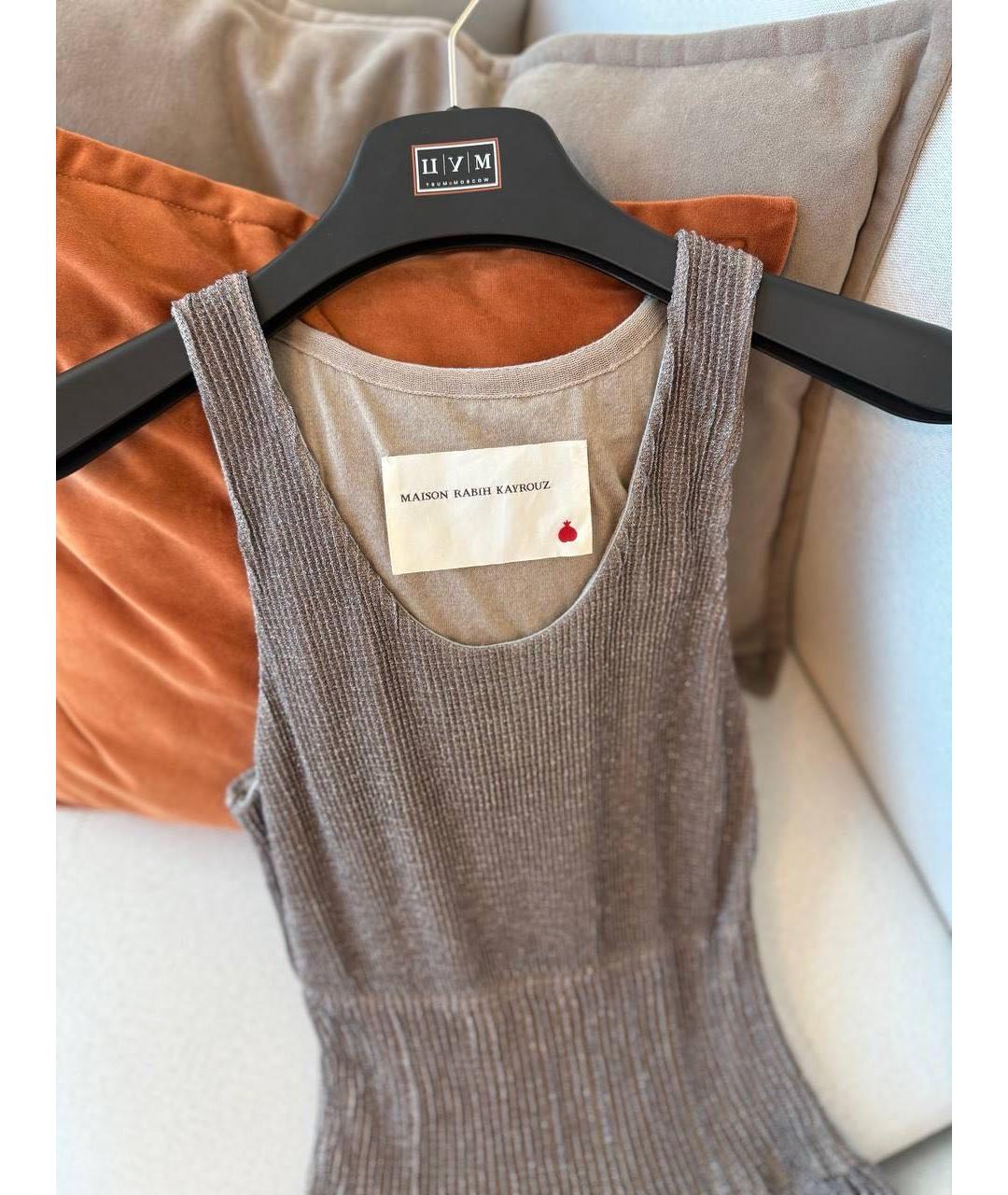 MAISON KITSUNE Коричневое хлопковое платье, фото 3