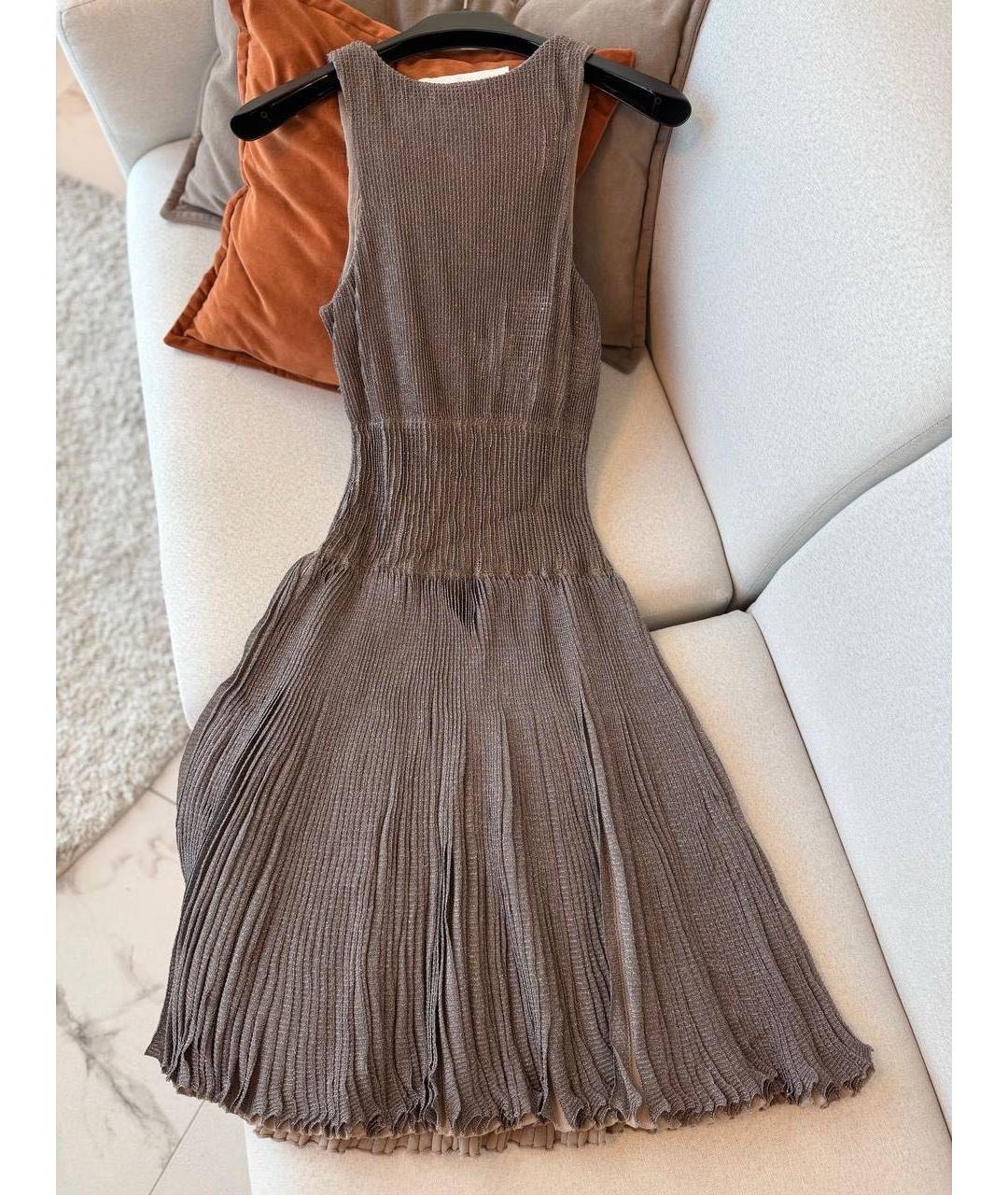 MAISON KITSUNE Коричневое хлопковое платье, фото 2