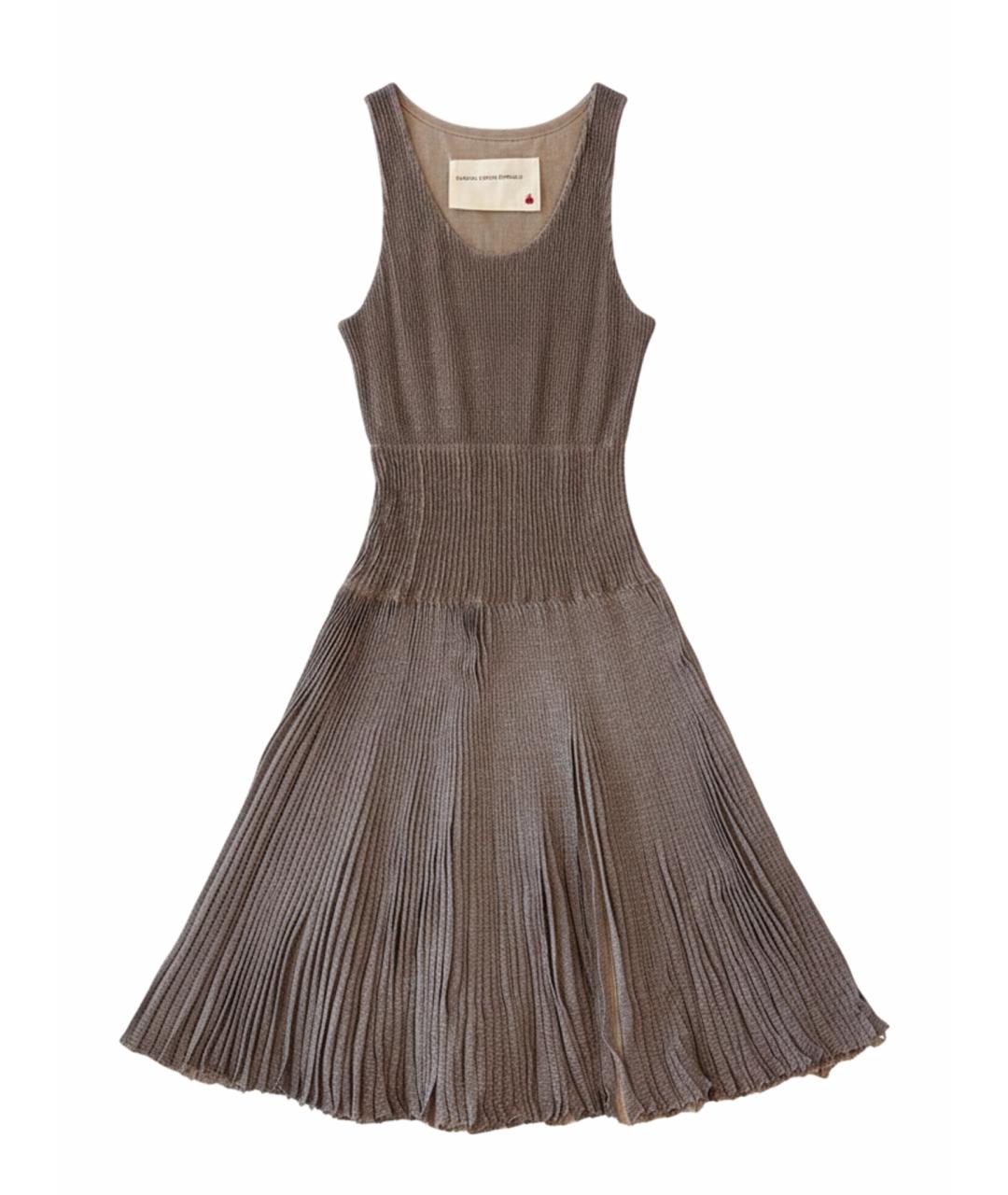 MAISON KITSUNE Коричневое хлопковое платье, фото 1