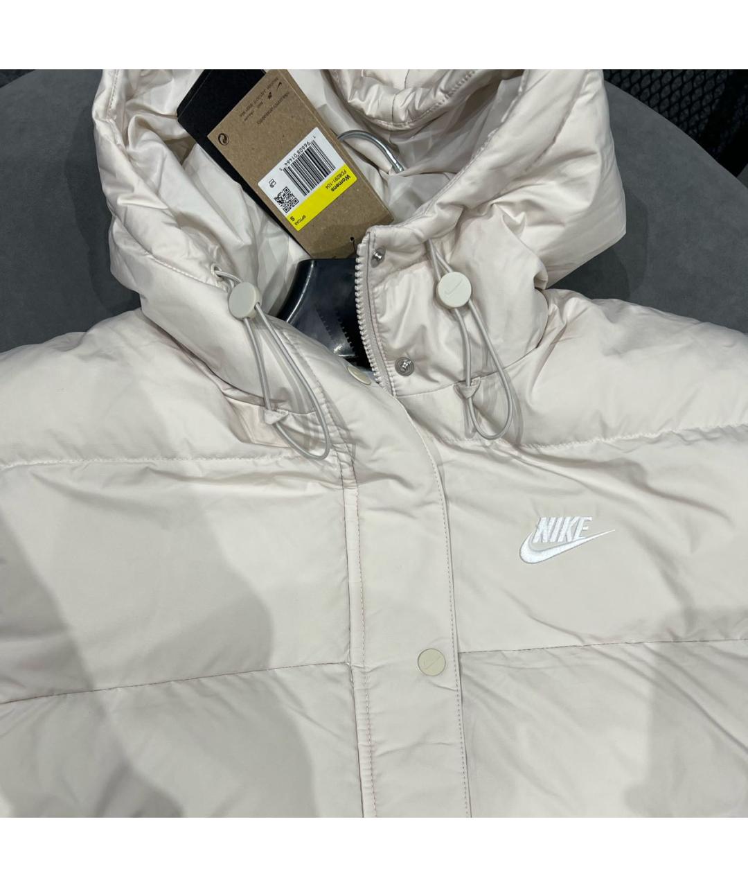 NIKE Бежевый полиэстеровый пуховик, фото 4