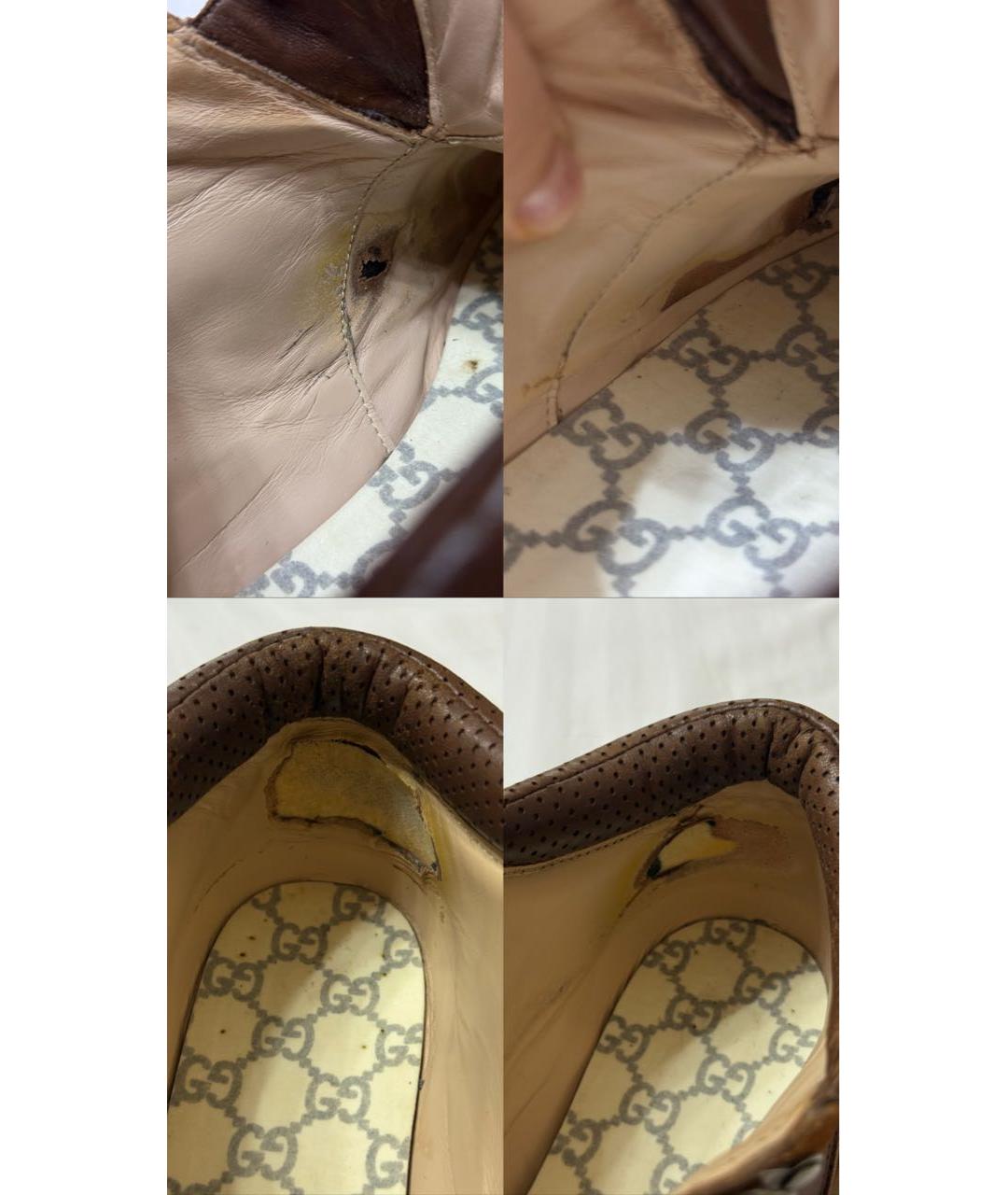 GUCCI Коричневые кожаные кроссовки, фото 6