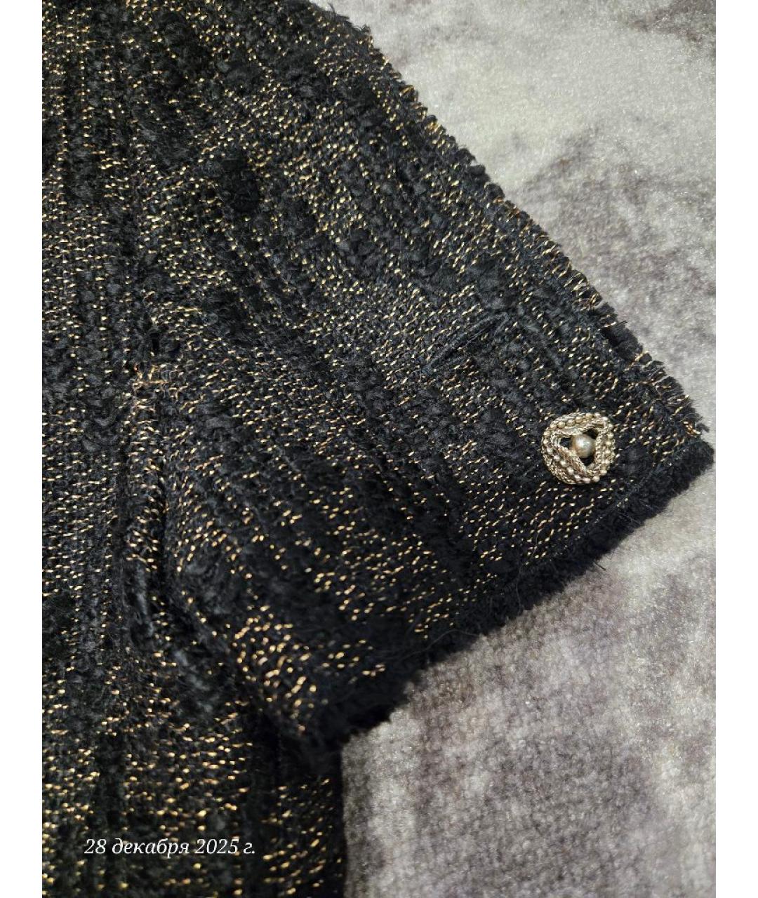 DOLCE&GABBANA Черное твидовое повседневное платье, фото 6