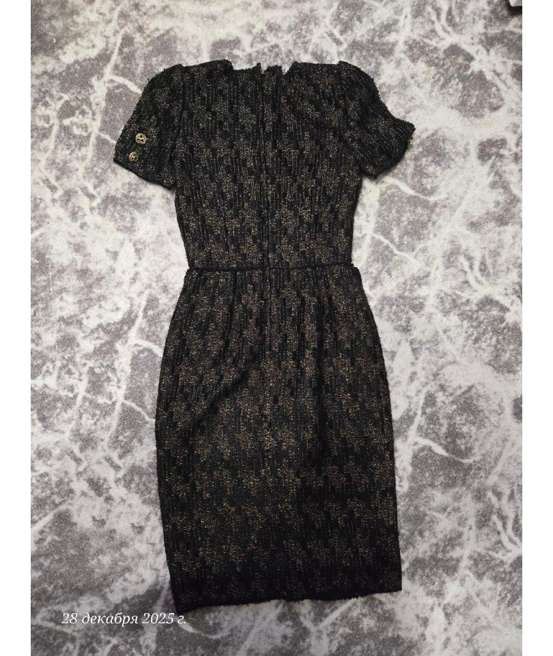 DOLCE&GABBANA Черное твидовое повседневное платье, фото 2