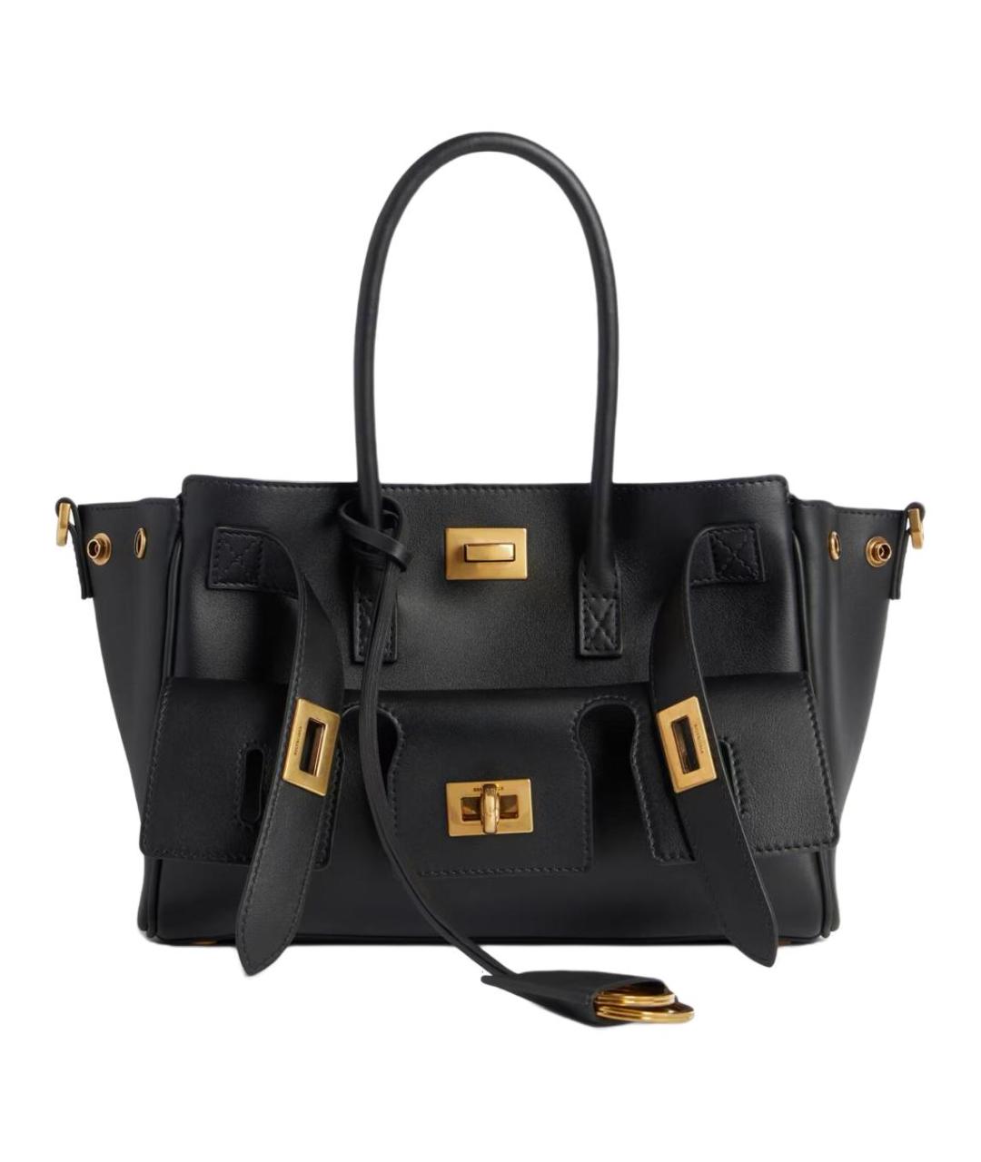 BALENCIAGA Черная кожаная сумка через плечо, фото 1