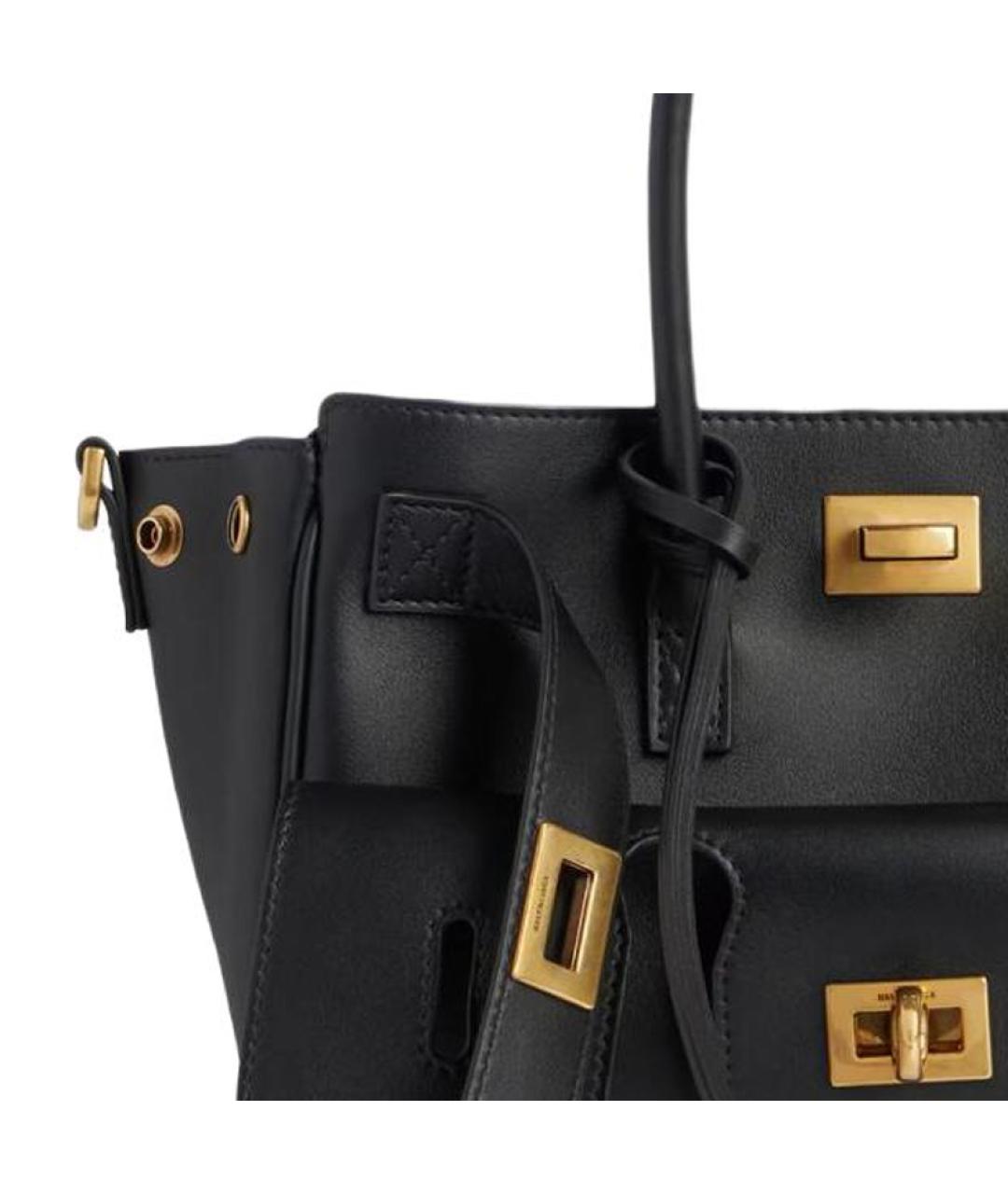 BALENCIAGA Черная кожаная сумка через плечо, фото 6