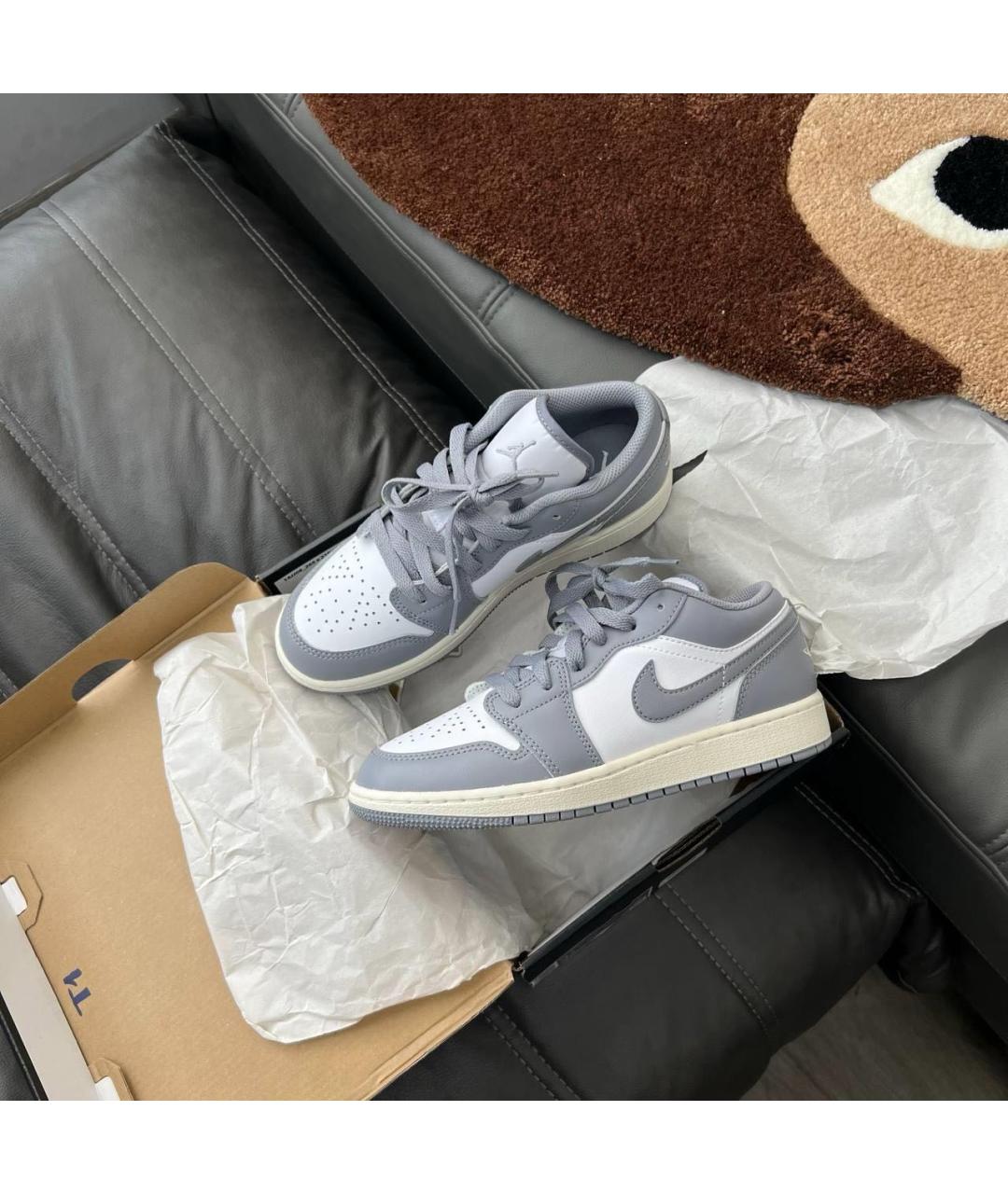 JORDAN Серые кожаные кроссовки, фото 7