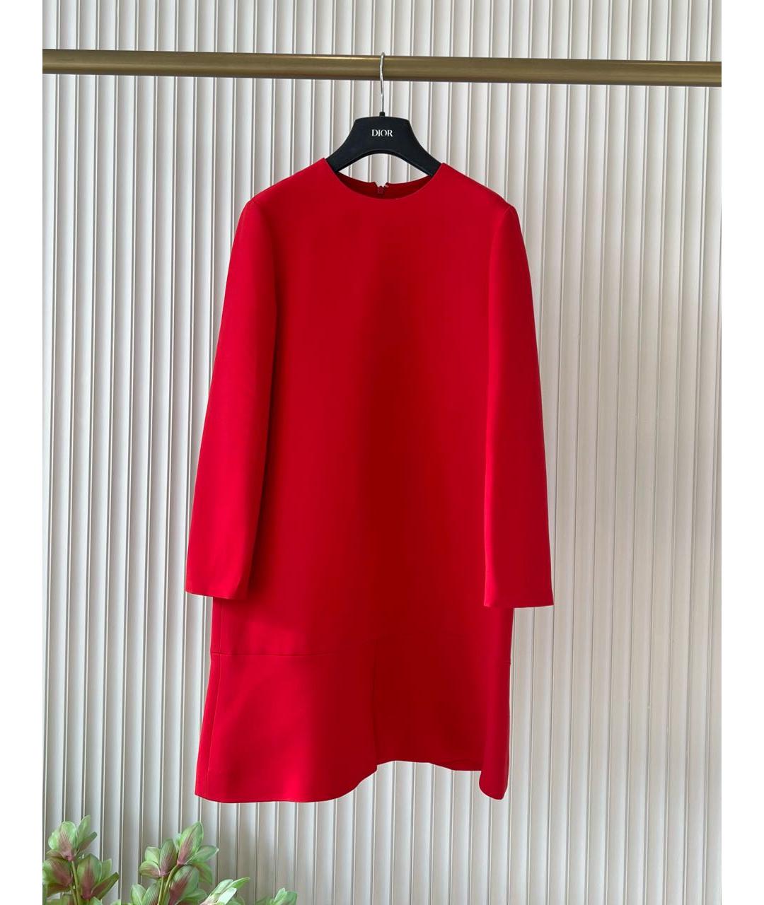 CHRISTIAN DIOR Красное хлопковое повседневное платье, фото 2