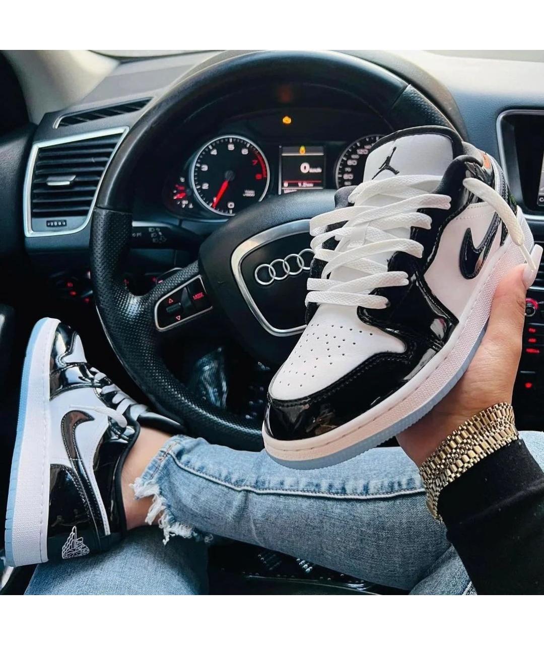 JORDAN Черные кроссовки из лакированной кожи, фото 2