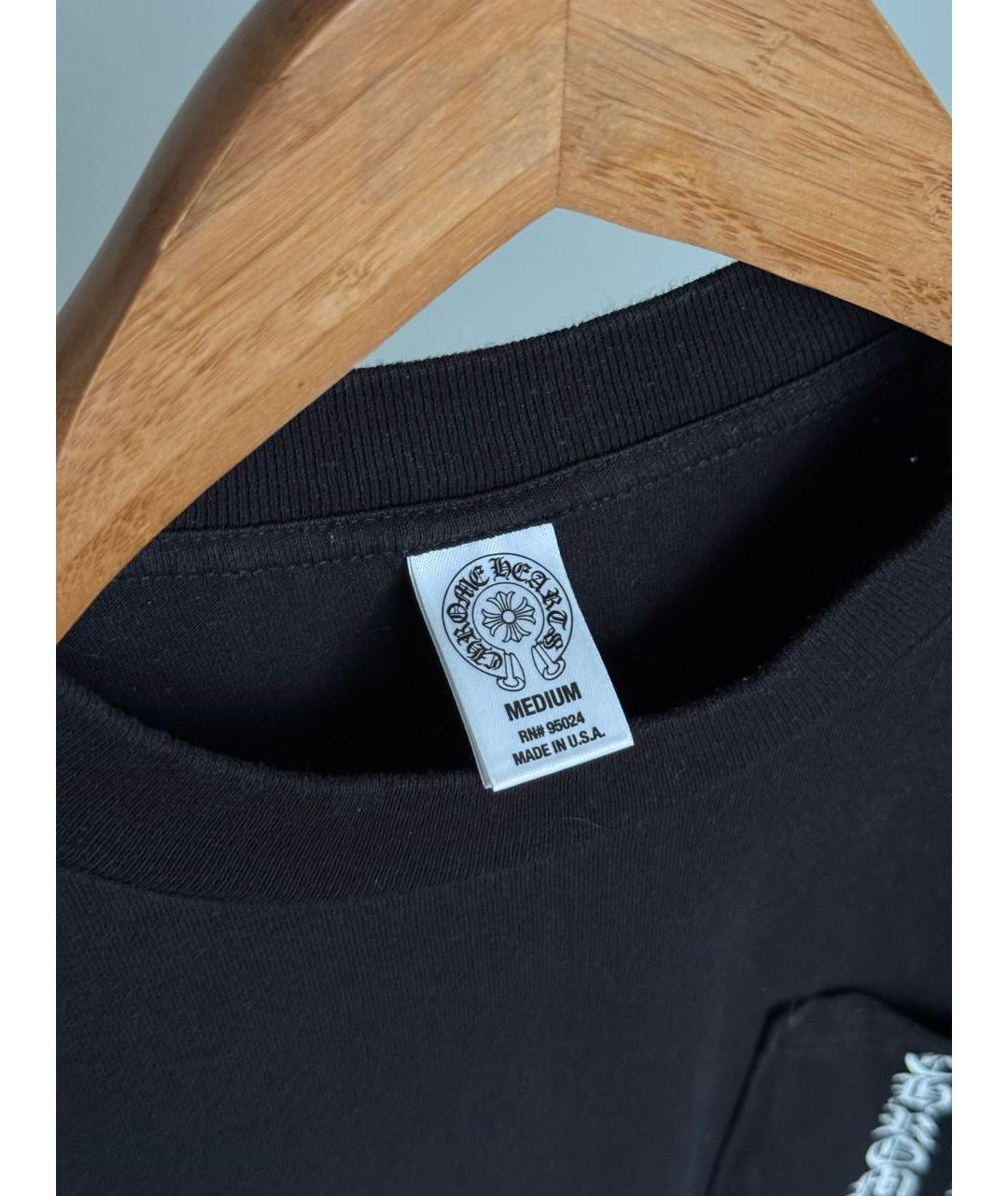 CHROME HEARTS Черная хлопковая футболка, фото 4