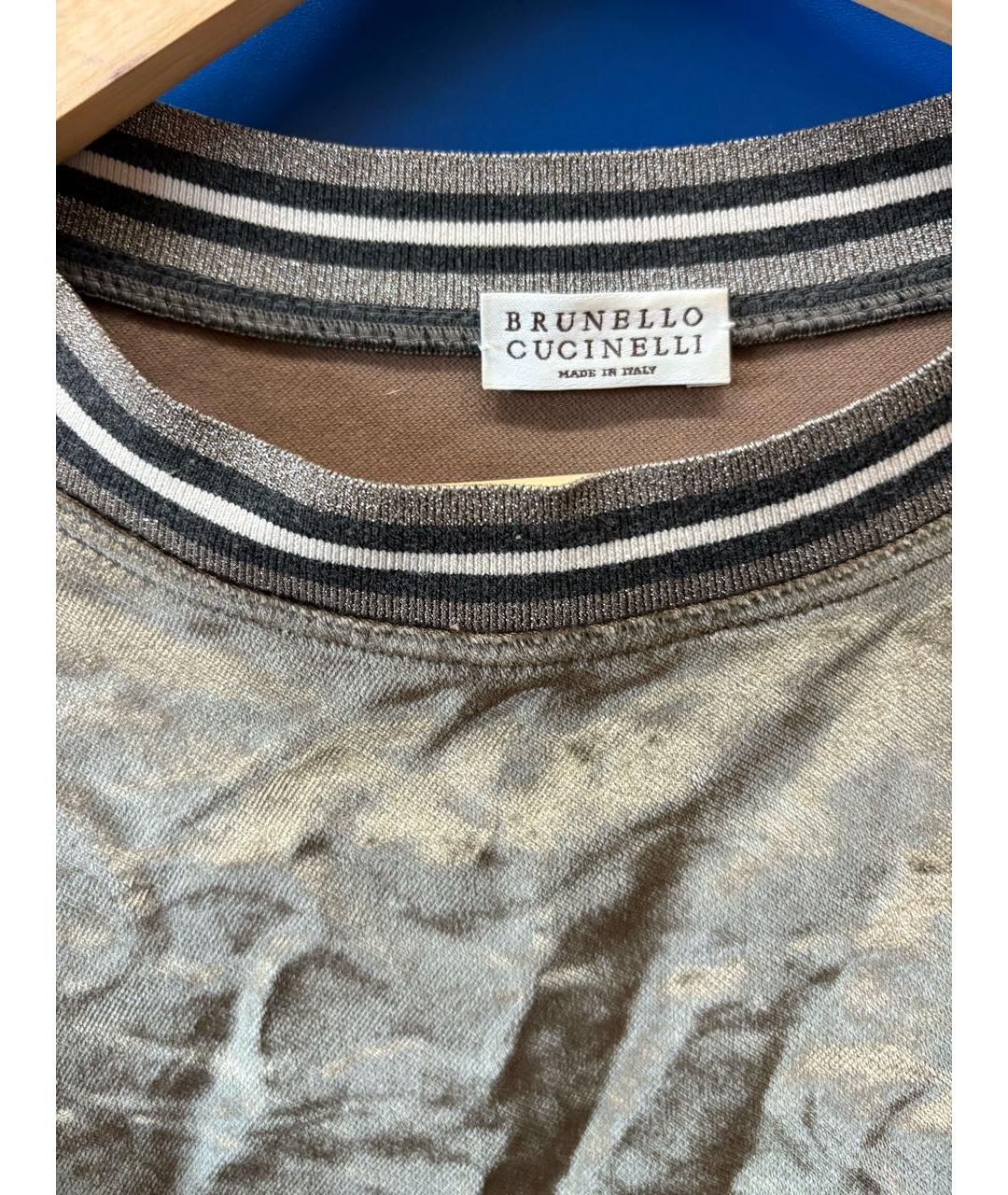 BRUNELLO CUCINELLI Хаки хлопковое повседневное платье, фото 3