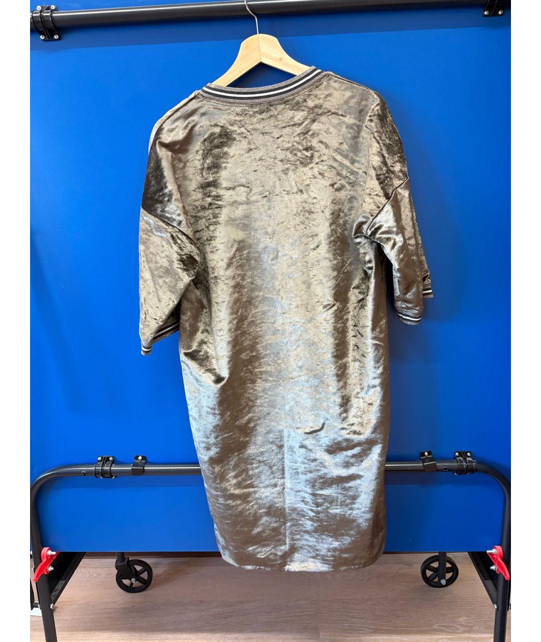 BRUNELLO CUCINELLI Хаки хлопковое повседневное платье, фото 4