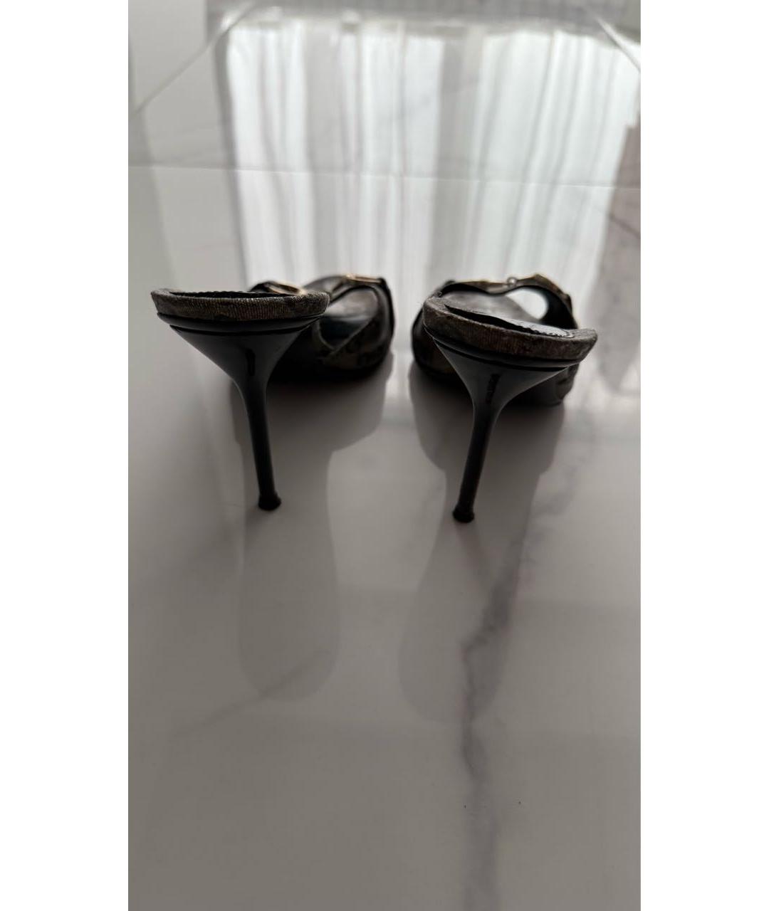 GUCCI Коричневые кожаные шлепанцы, фото 4