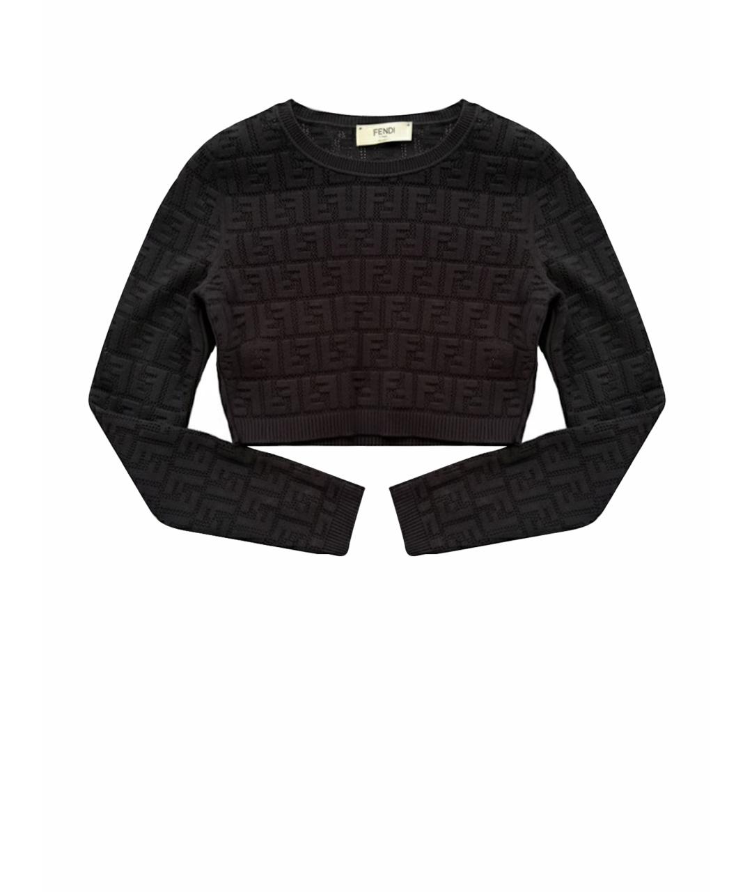 FENDI Черный хлопковый джемпер / свитер, фото 1