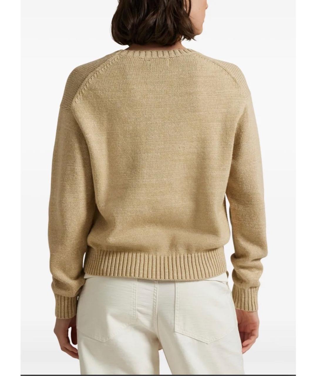 POLO RALPH LAUREN Бежевый хлопковый джемпер / свитер, фото 4