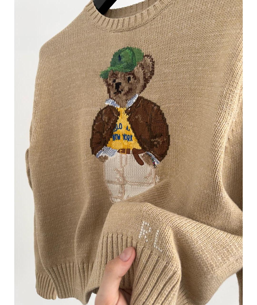 POLO RALPH LAUREN Бежевый хлопковый джемпер / свитер, фото 6