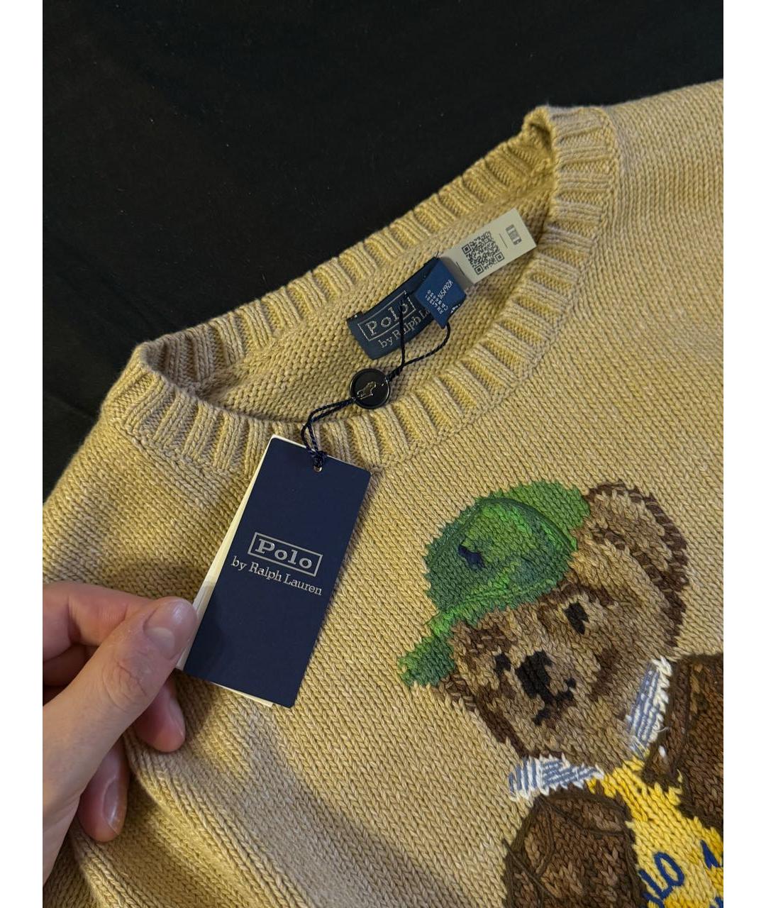 POLO RALPH LAUREN Бежевый хлопковый джемпер / свитер, фото 6