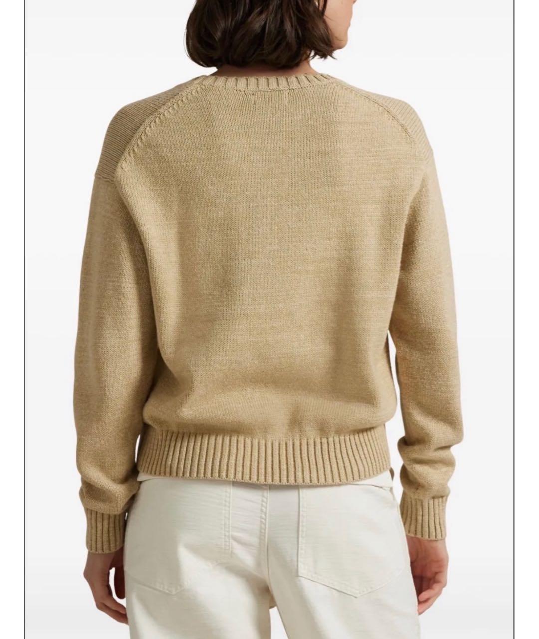 POLO RALPH LAUREN Бежевый хлопковый джемпер / свитер, фото 4