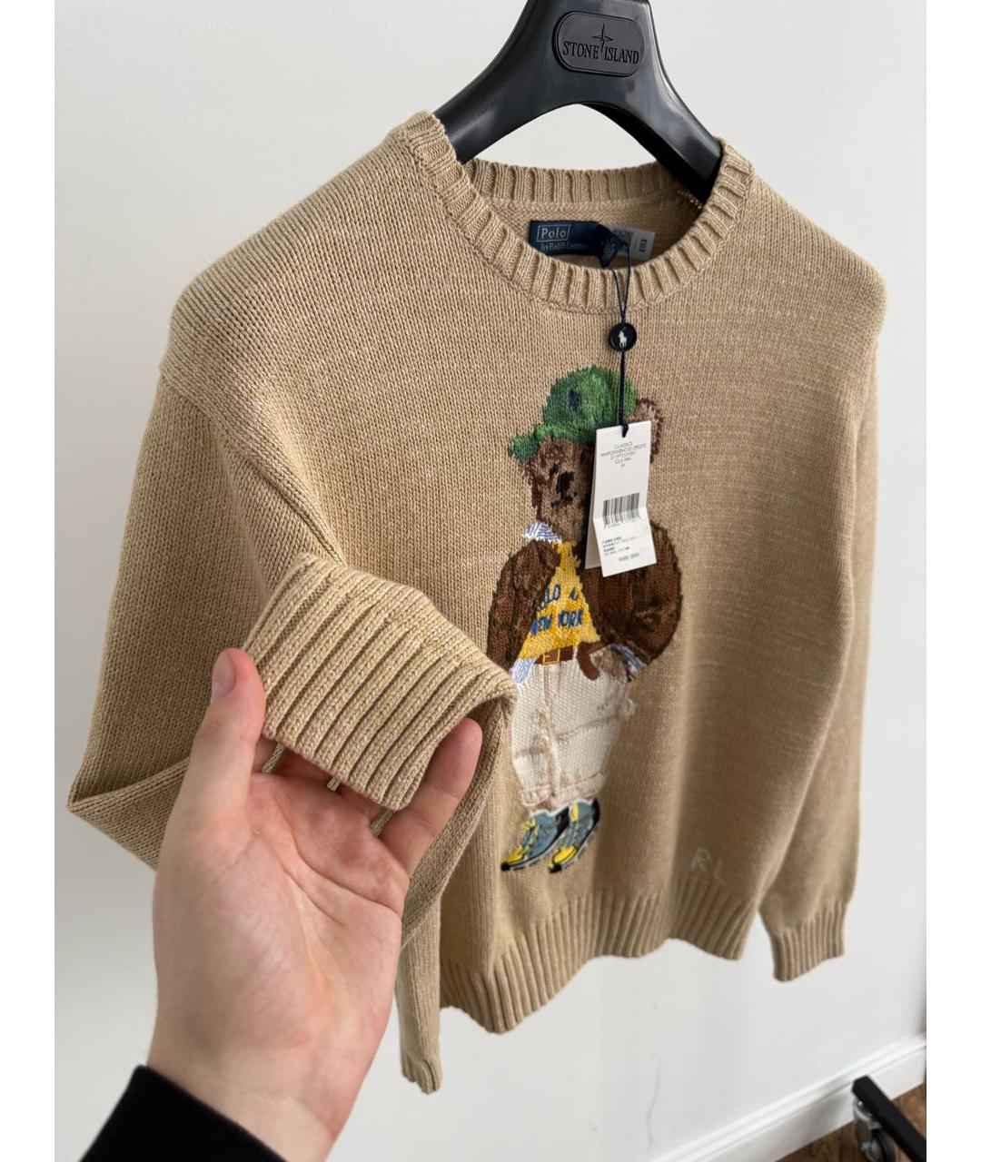 POLO RALPH LAUREN Бежевый хлопковый джемпер / свитер, фото 7