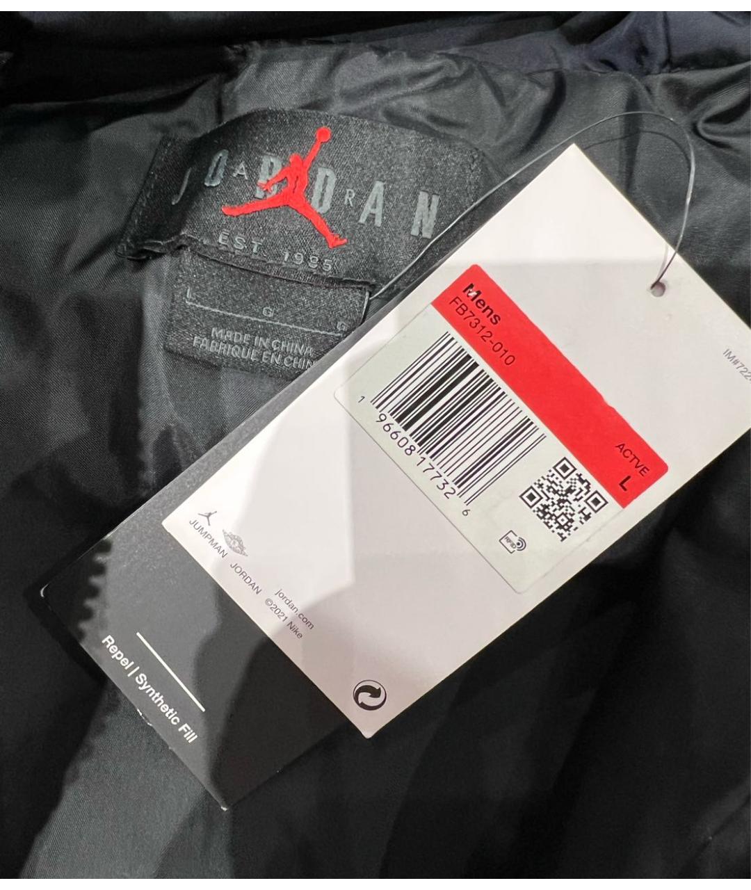 JORDAN Черный полиэстеровый пуховик, фото 3
