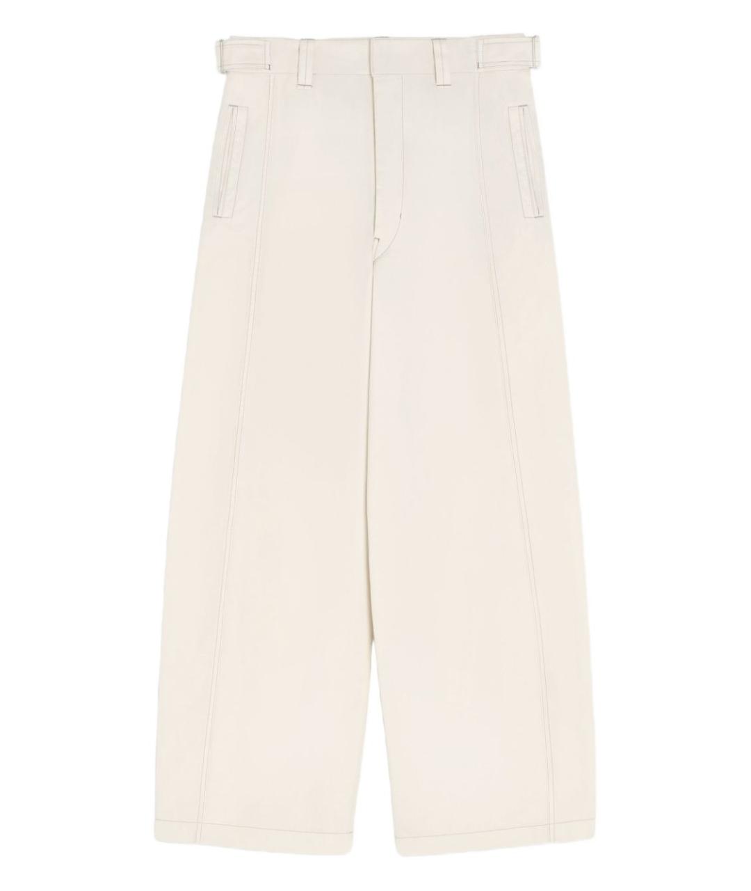 LEMAIRE Белые хлопковые прямые брюки, фото 1