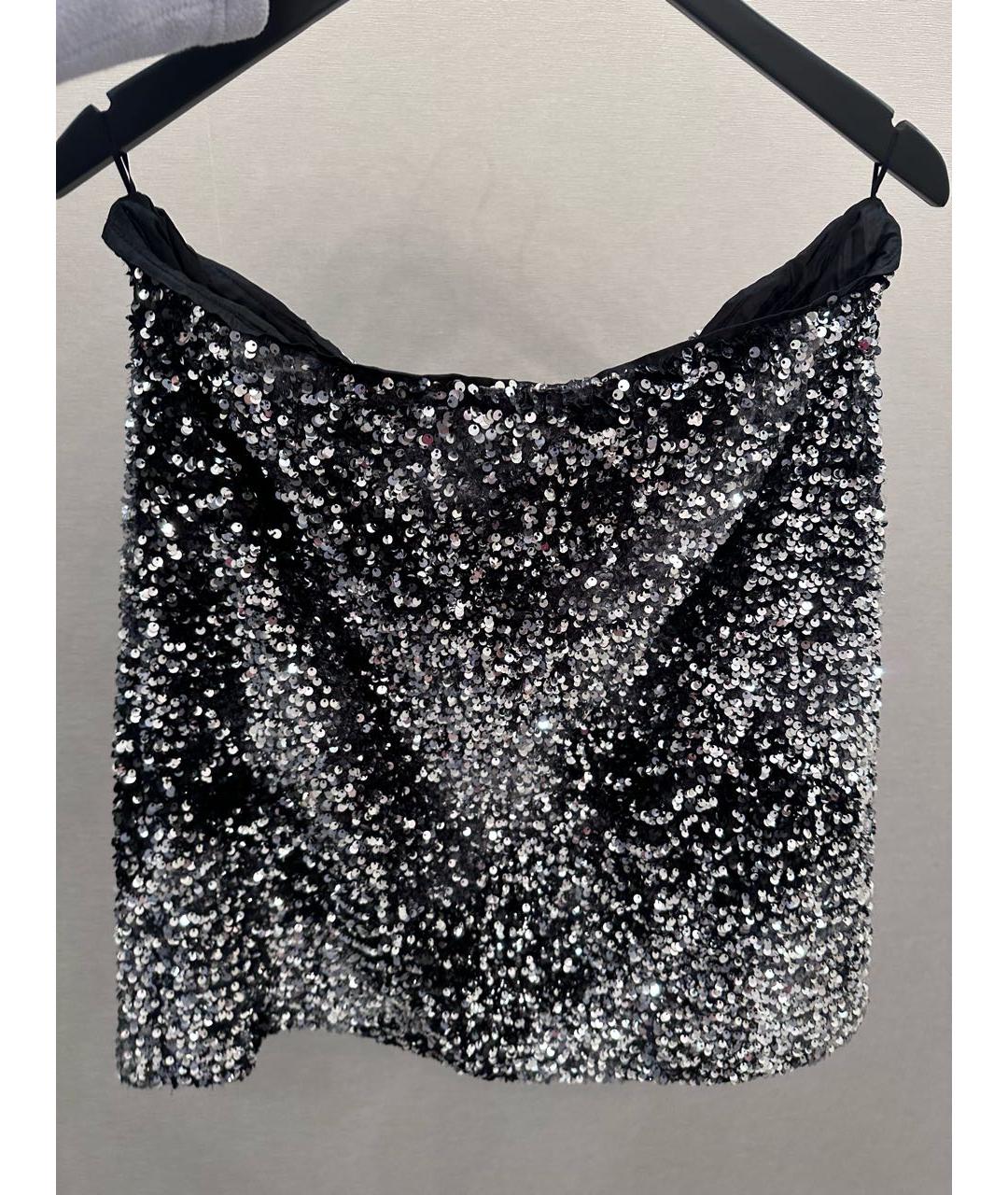 WEEKEND MAX MARA Серебряная полиэстеровая юбка мини, фото 2