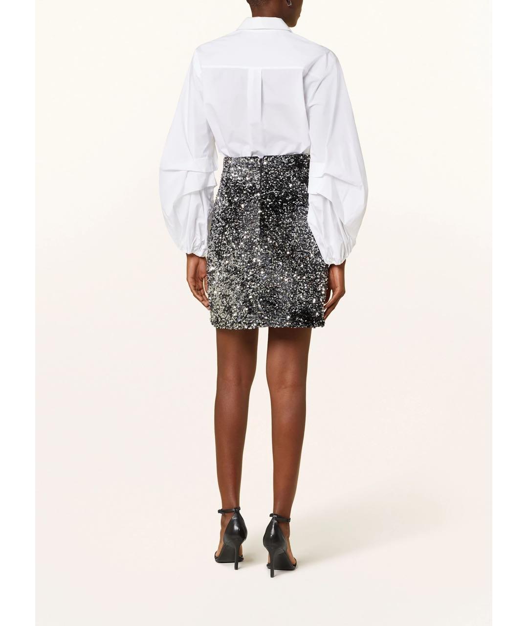 WEEKEND MAX MARA Серебряная полиэстеровая юбка мини, фото 6