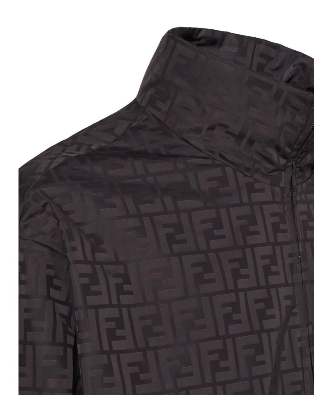 FENDI Черная полиэстеровая куртка, фото 3