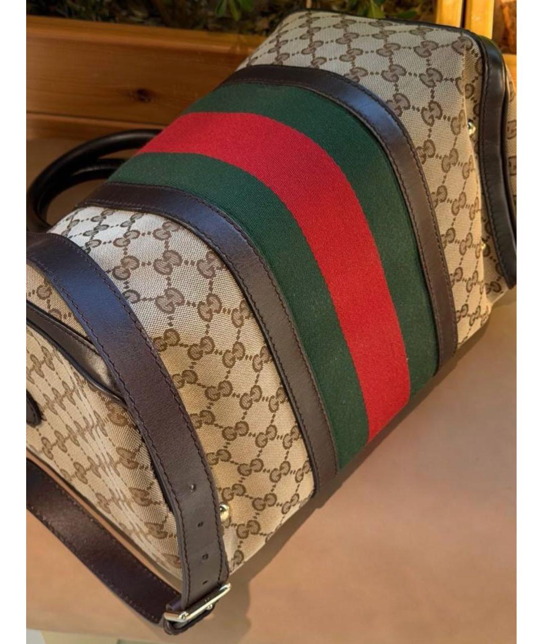 GUCCI Коричневая кожаная сумка с короткими ручками, фото 2