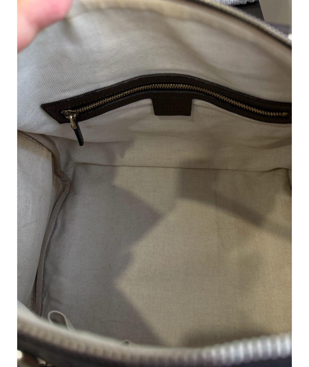 GUCCI Коричневая кожаная сумка с короткими ручками, фото 3