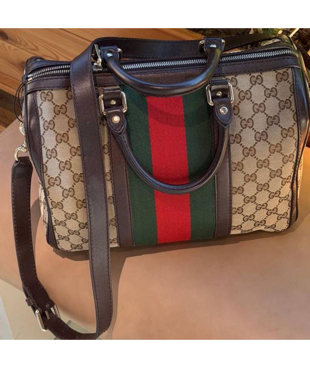 GUCCI Коричневая кожаная сумка с короткими ручками, фото 8