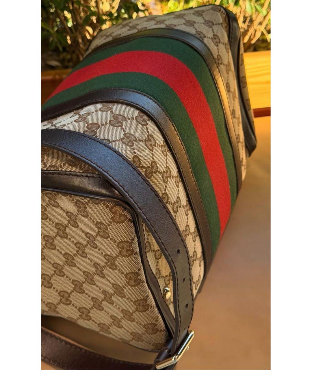 GUCCI Коричневая кожаная сумка с короткими ручками, фото 5