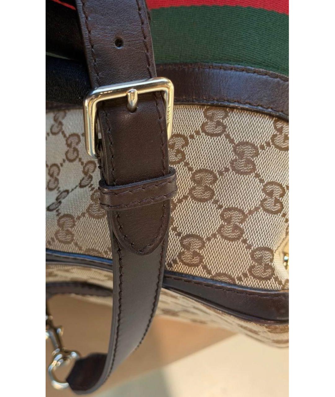 GUCCI Коричневая кожаная сумка с короткими ручками, фото 6