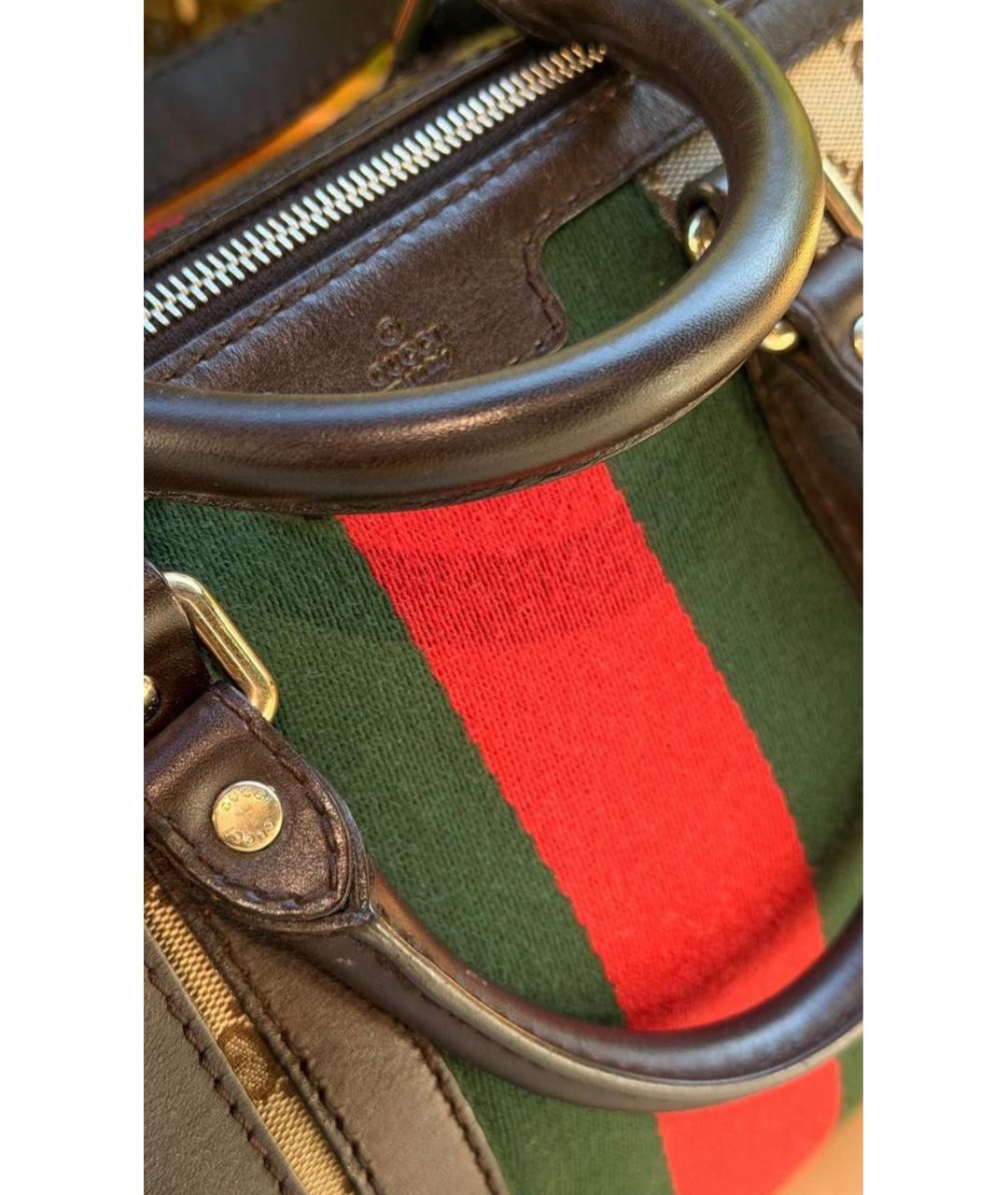 GUCCI Коричневая кожаная сумка с короткими ручками, фото 4