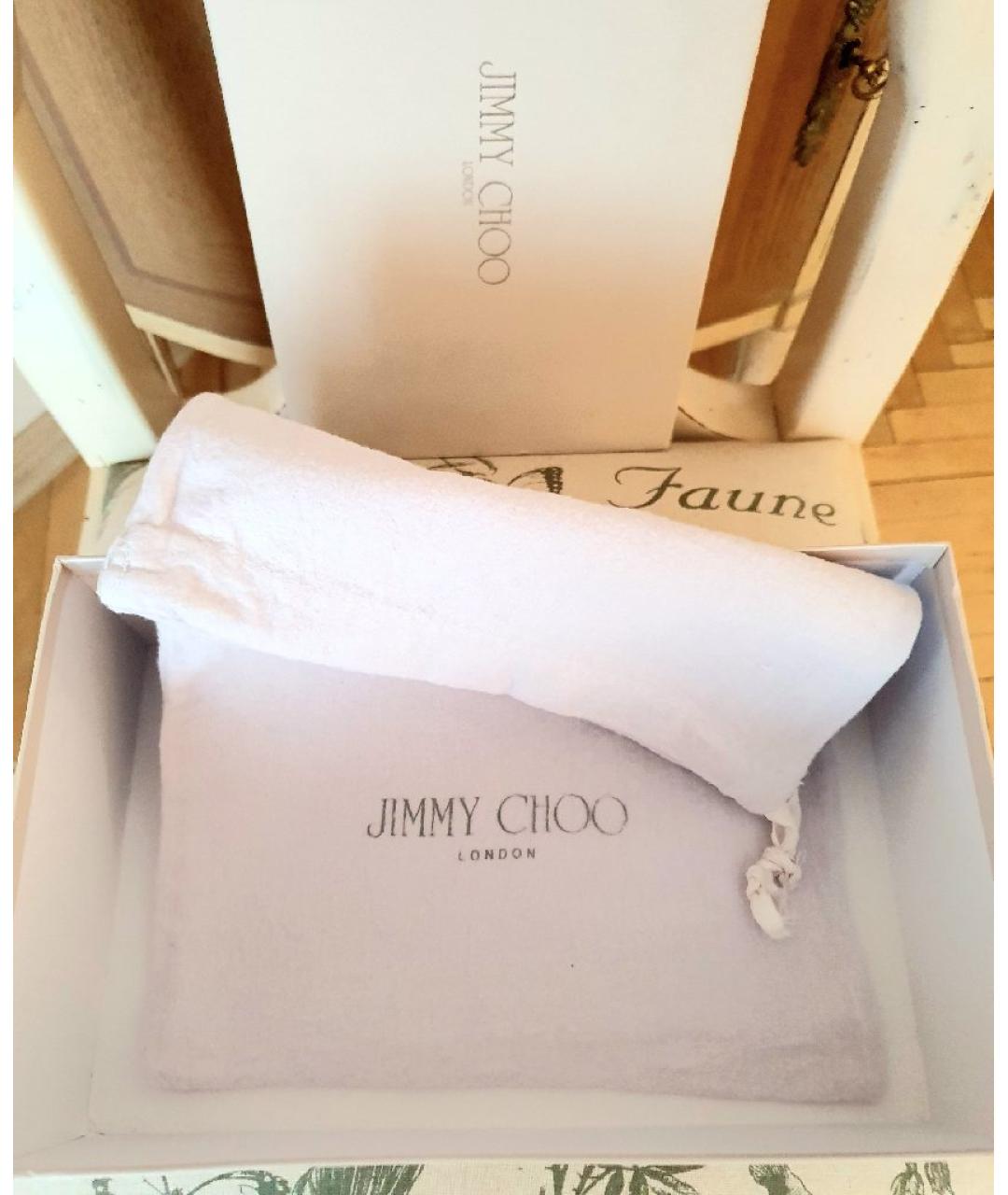 JIMMY CHOO Красные кожаные босоножки, фото 5