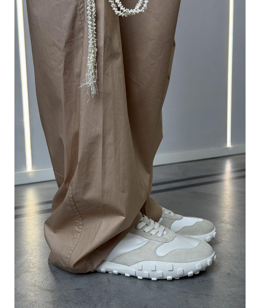 JIL SANDER Бежевые замшевые кроссовки, фото 3
