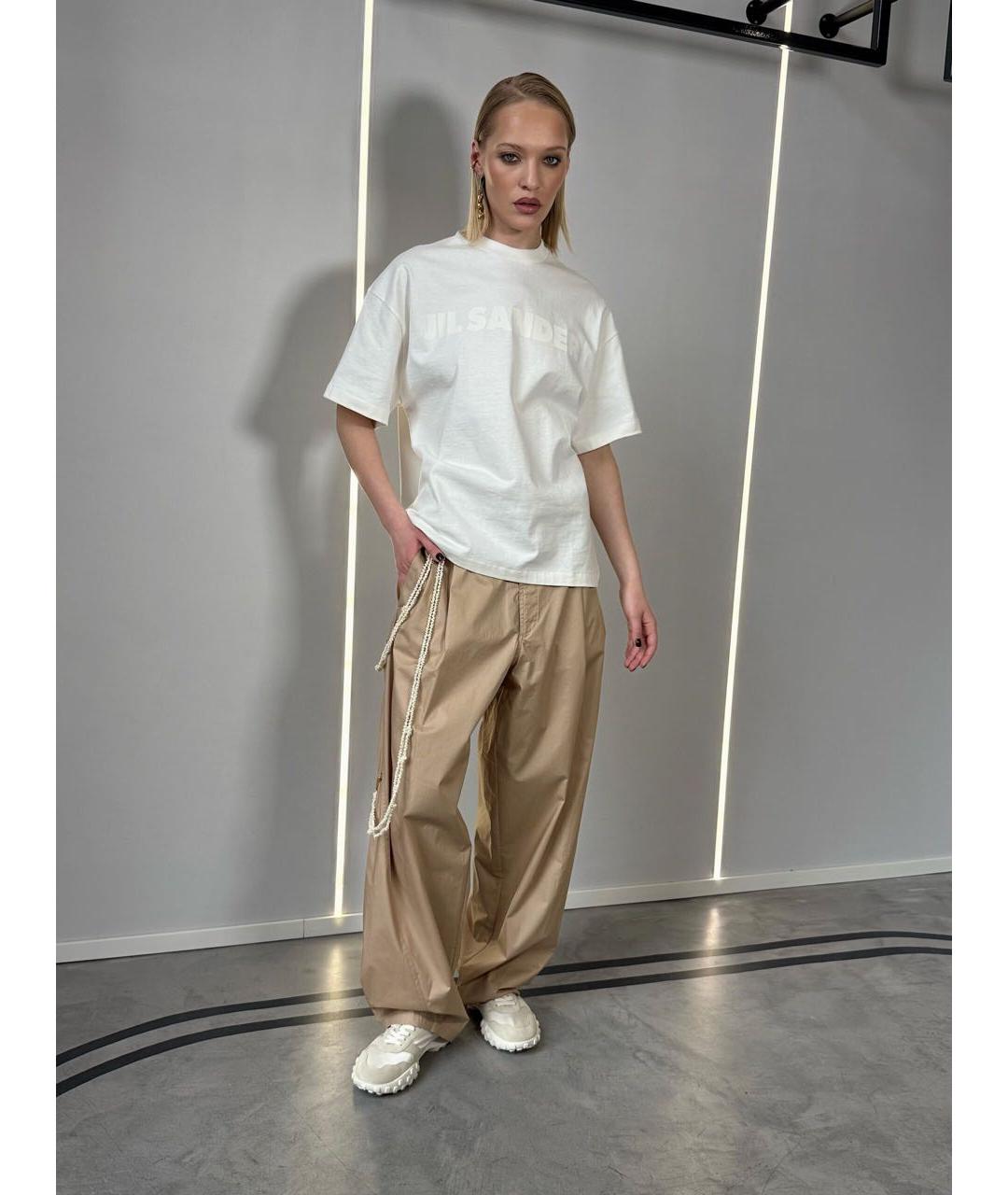 JIL SANDER Бежевые замшевые кроссовки, фото 5