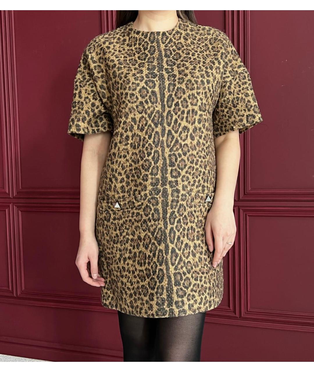 VALENTINO Коричневое хлопковое повседневное платье, фото 2